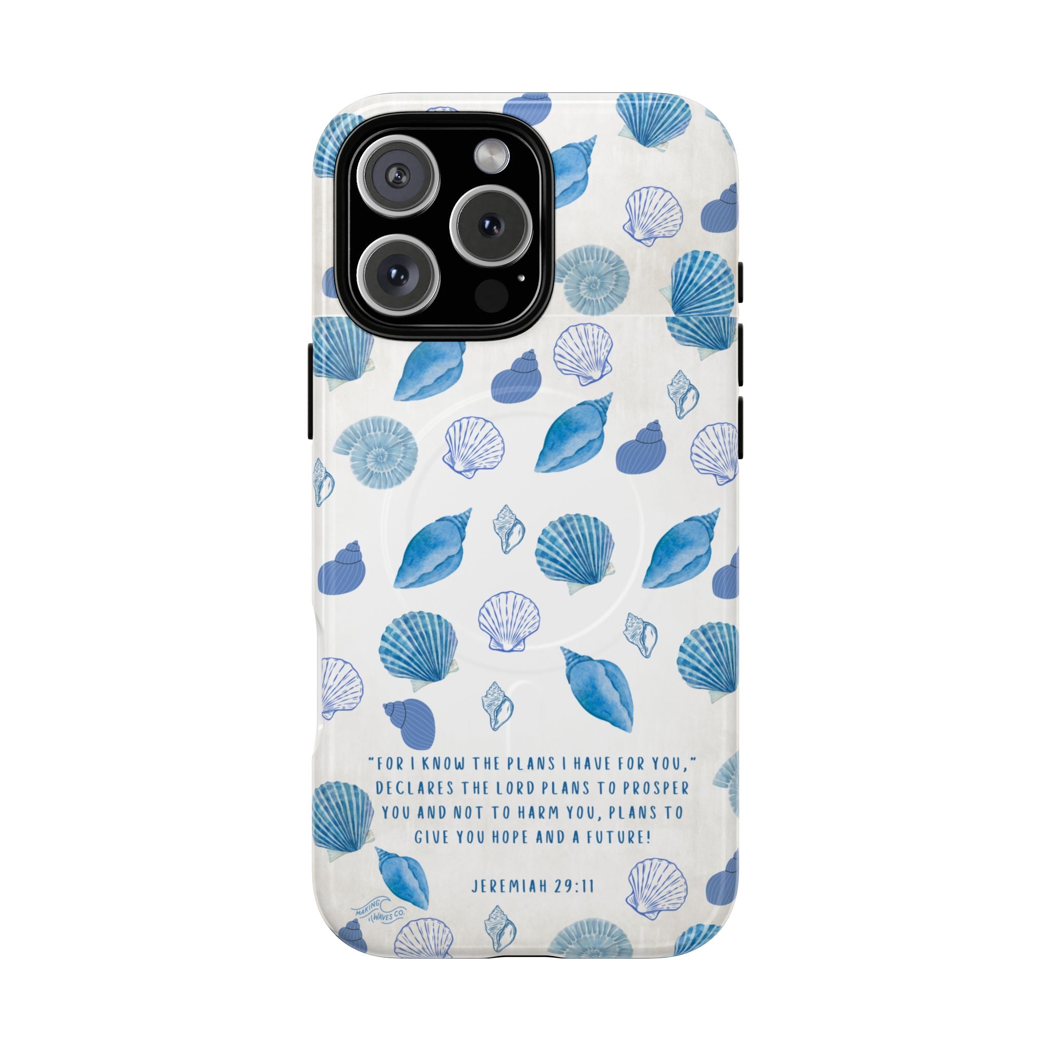 Seashell Coastal Phone Case | Christian iPhone Case— Jeremiah 29:11 Inspirational Magnetic Case