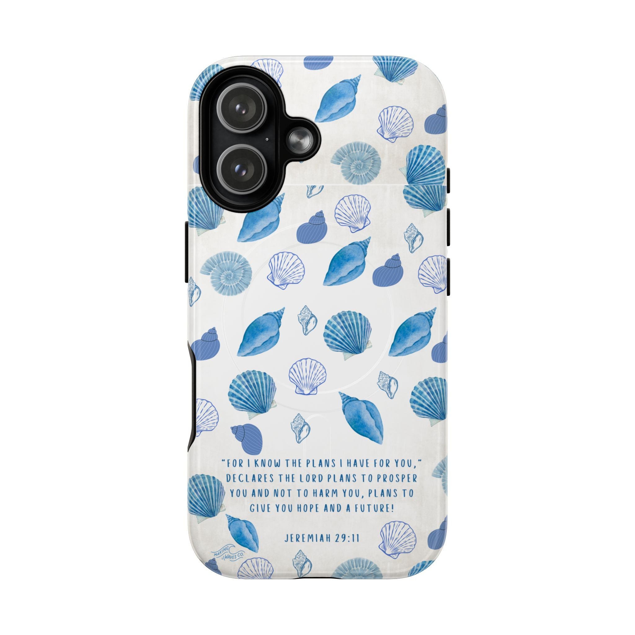 Seashell Coastal Phone Case | Christian iPhone Case— Jeremiah 29:11 Inspirational Magnetic Case