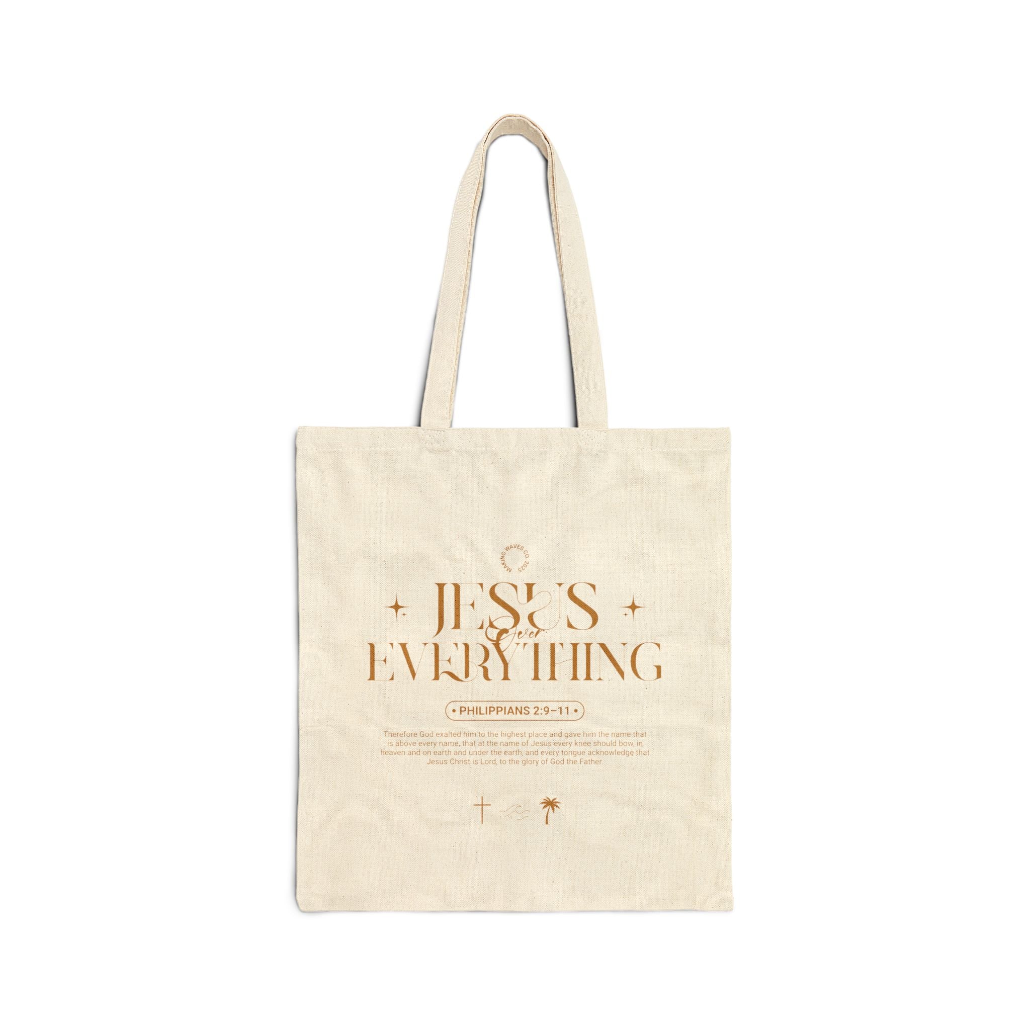 Jesus Over Everything Coastal Christian Tote Bag