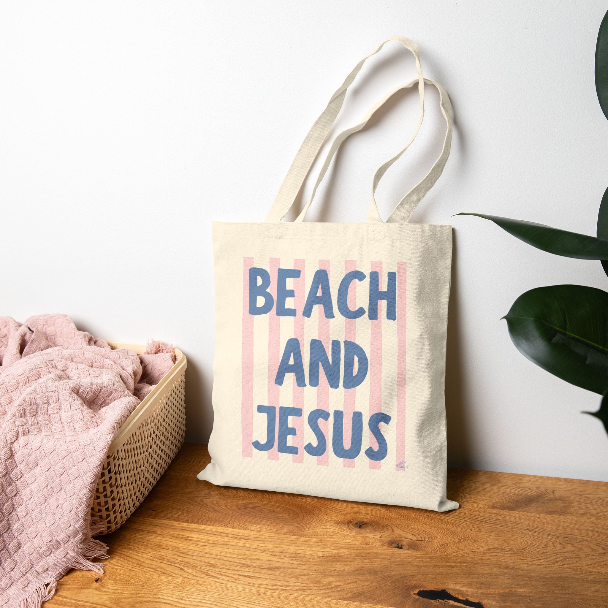 Beach And Jesus Coastal Christian Tote Bag