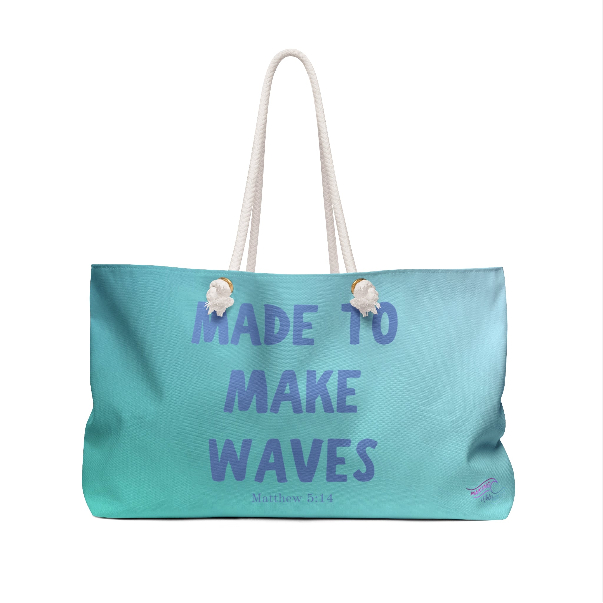 Made to Make Waves Oversized Weekender Tote | Coastal Christian Travel Bag