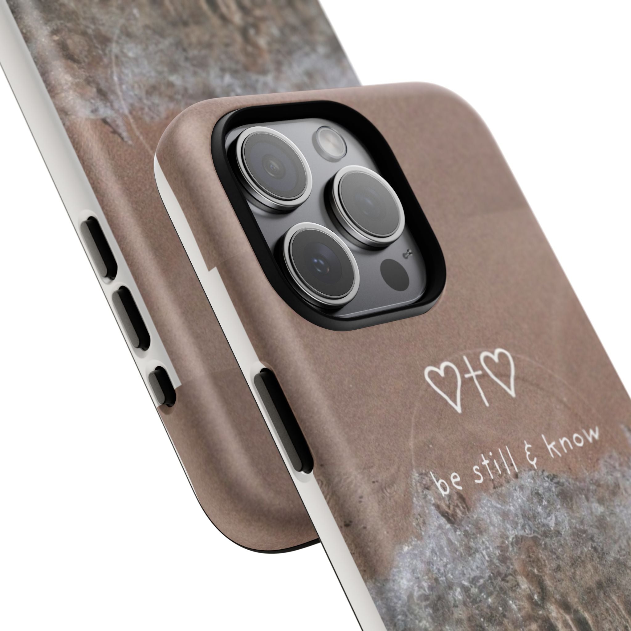 Neutral Coastal Phone Case | “Be Still & Know” Christian Magnetic iPhone Case