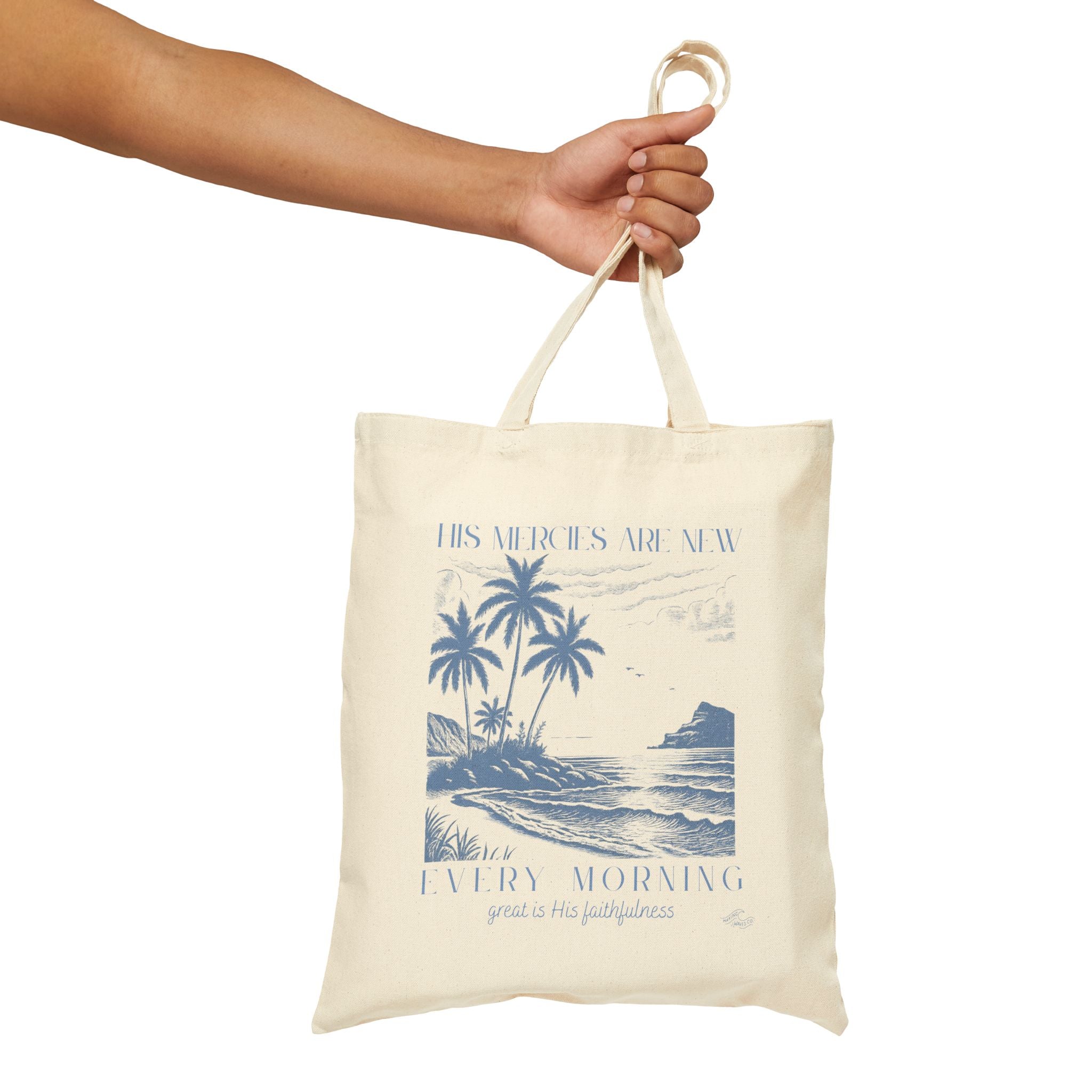 His Miracles Are New Every Morning Coastal Christian Tote Bag