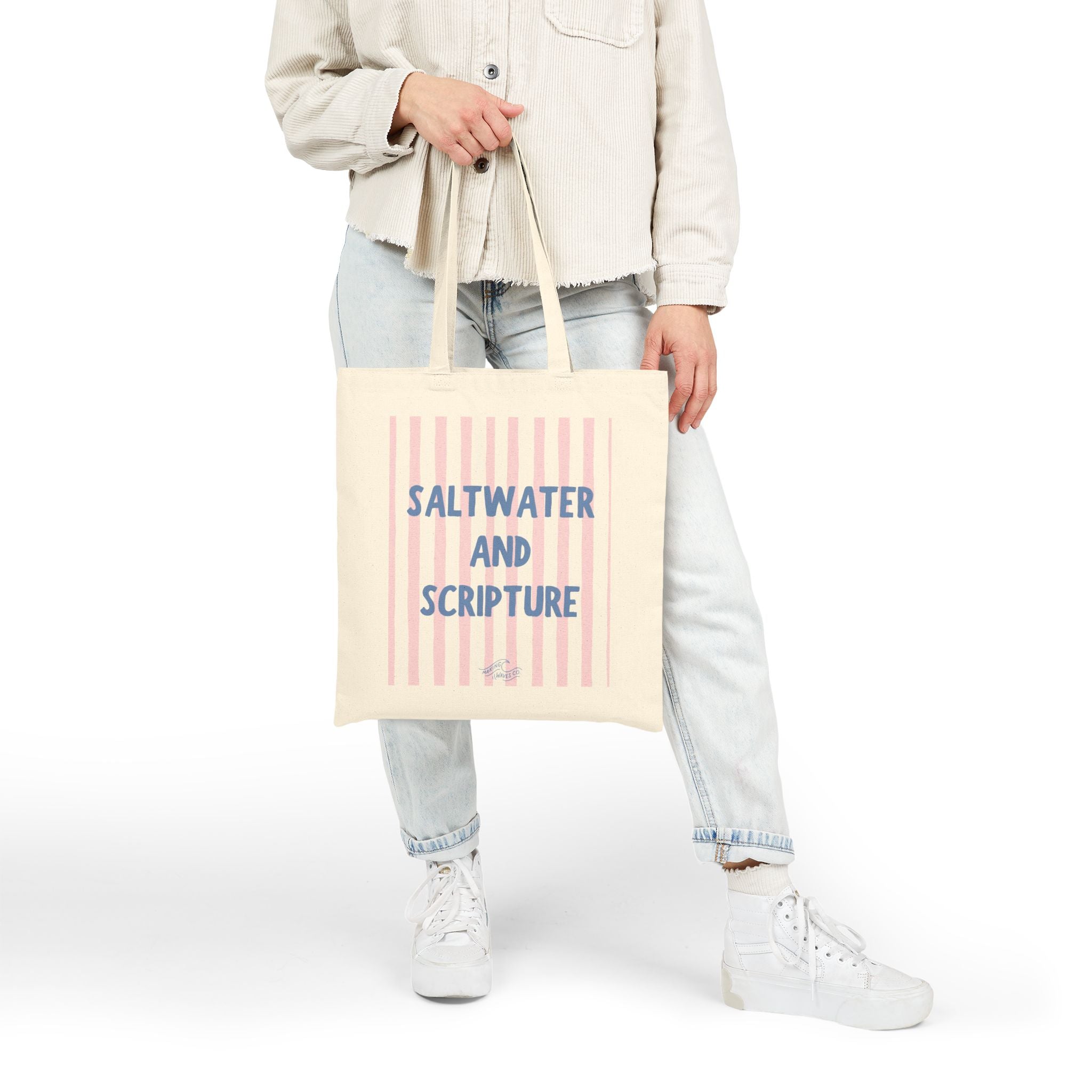 Saltwater & Scripture Coastal Christian Tote Bag
