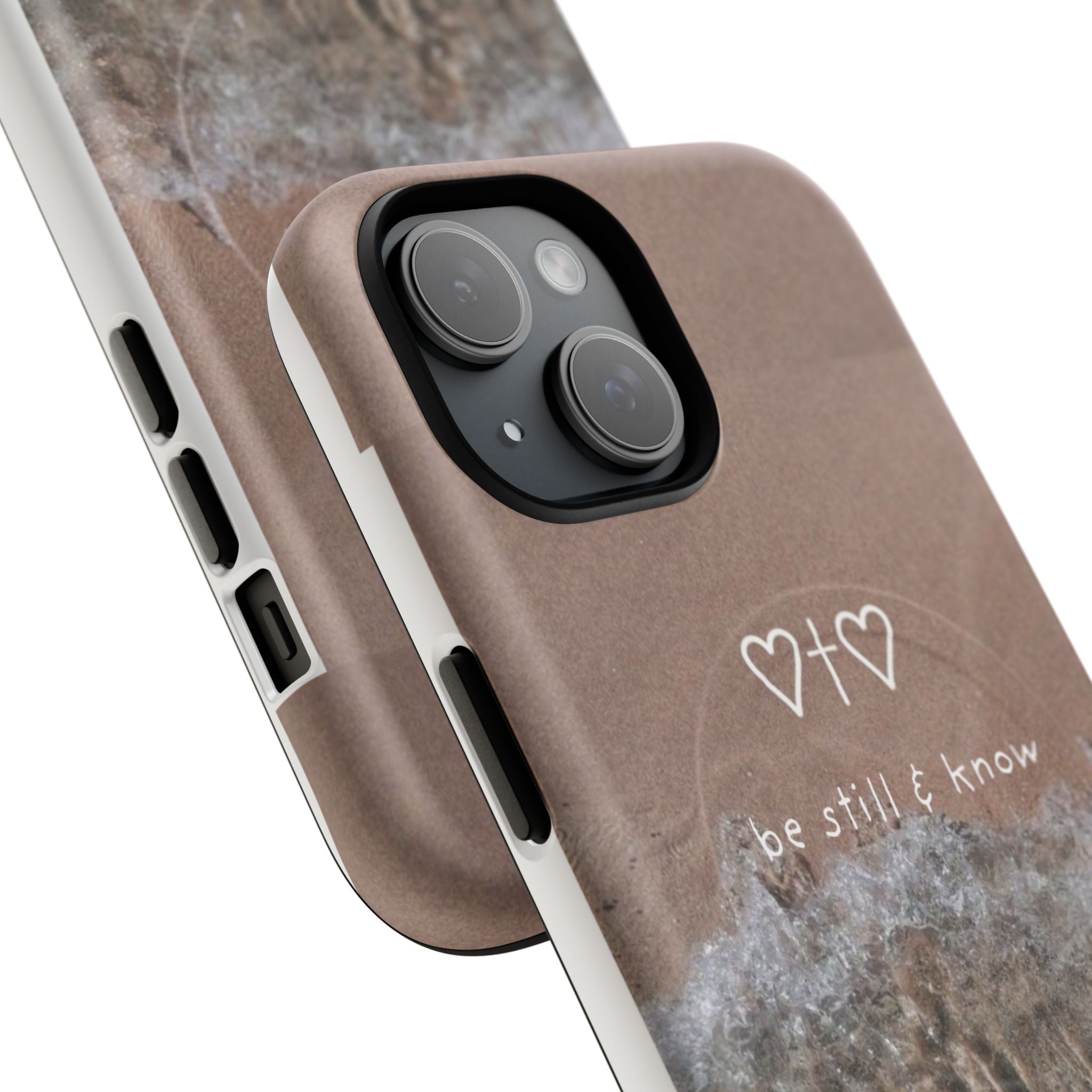 Neutral Coastal Phone Case | “Be Still & Know” Christian Magnetic iPhone Case