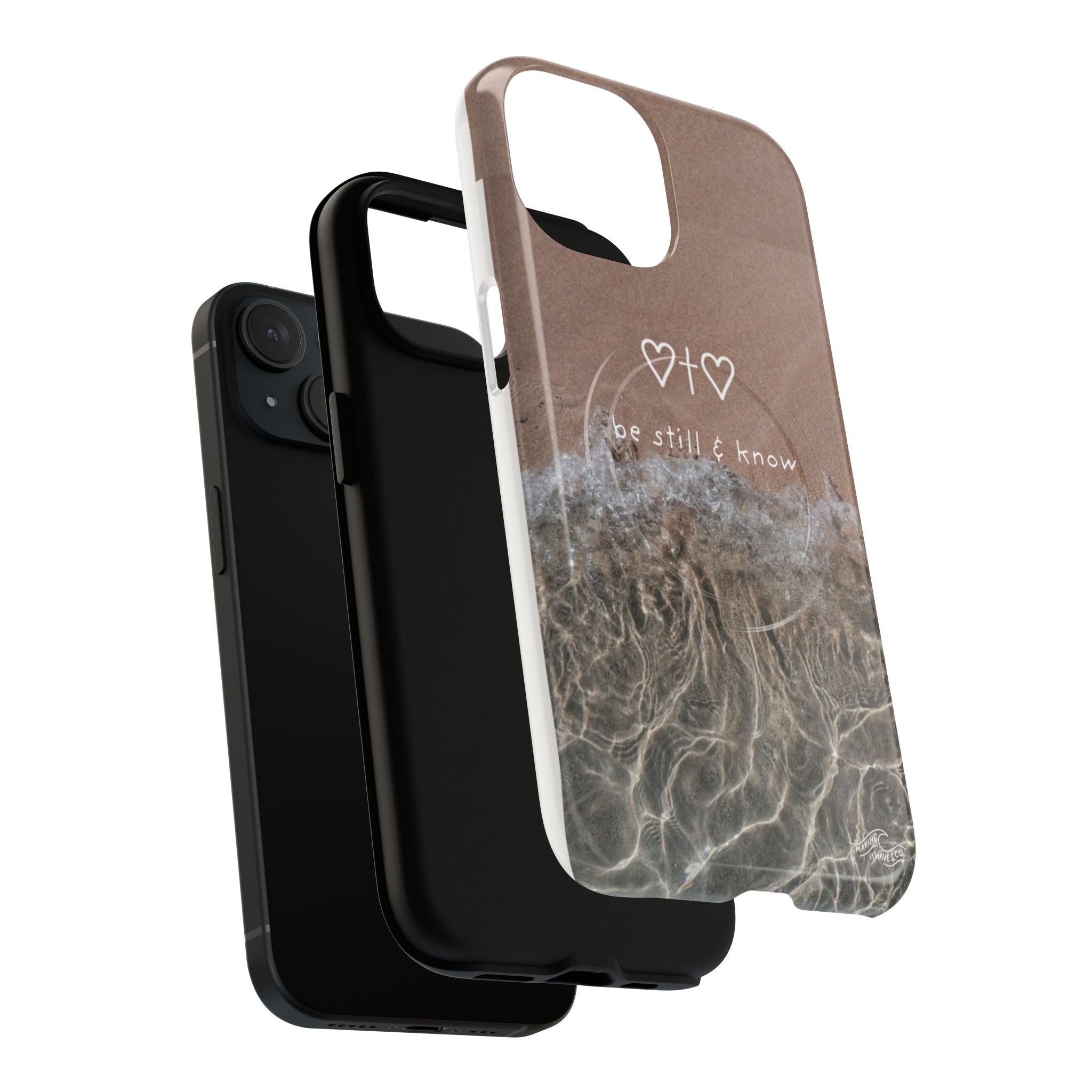 Neutral Coastal Phone Case | “Be Still & Know” Christian Magnetic iPhone Case
