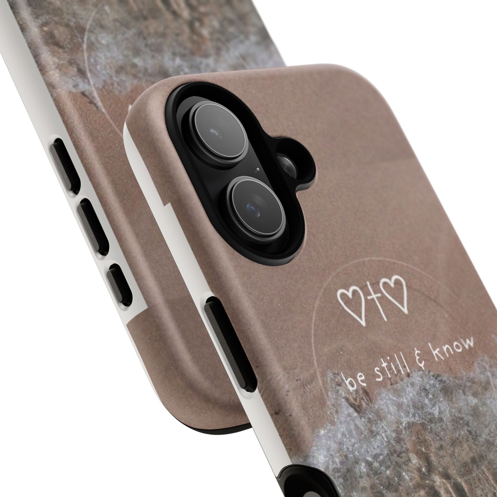 Neutral Coastal Phone Case | “Be Still & Know” Christian Magnetic iPhone Case