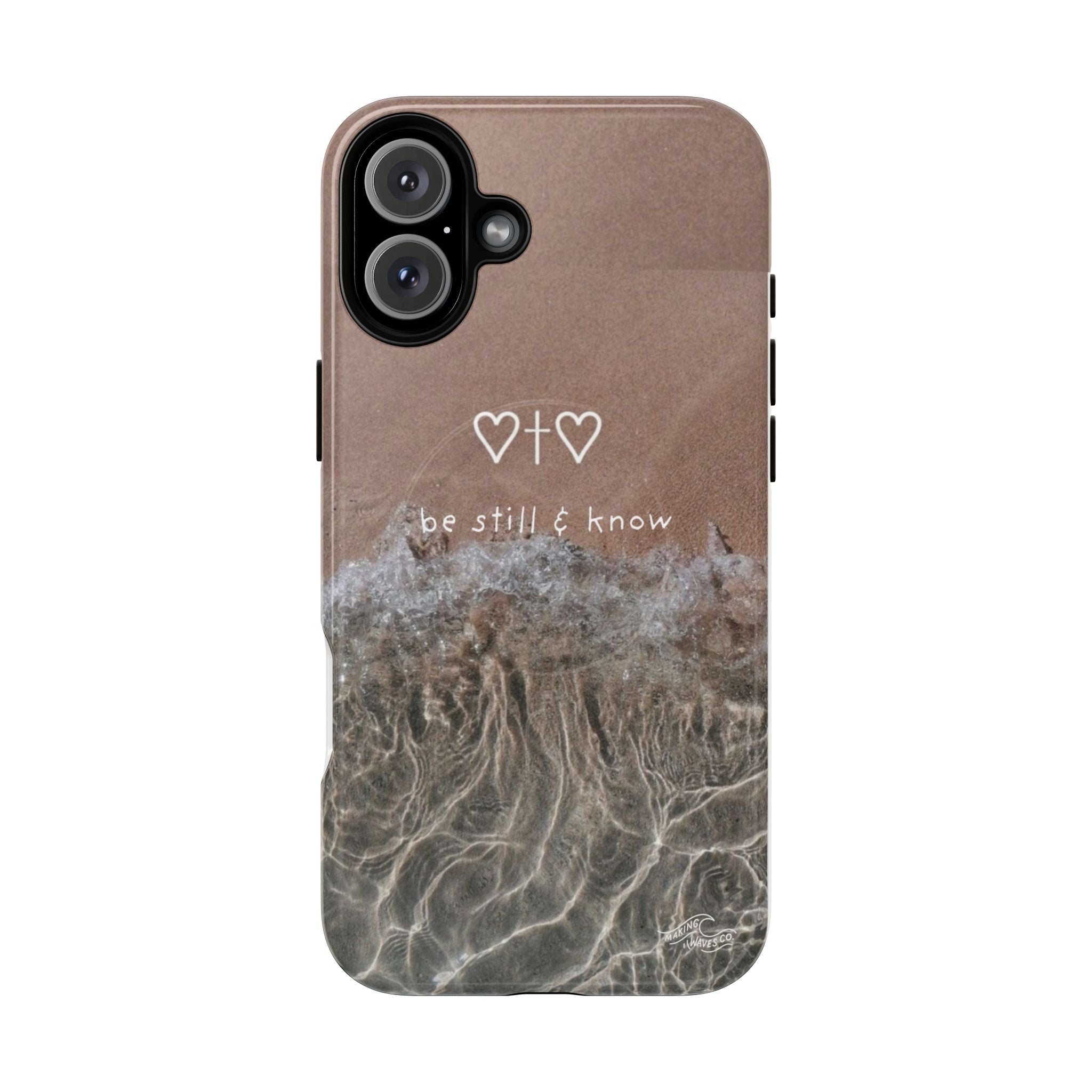 Neutral Coastal Phone Case | “Be Still & Know” Christian Magnetic iPhone Case