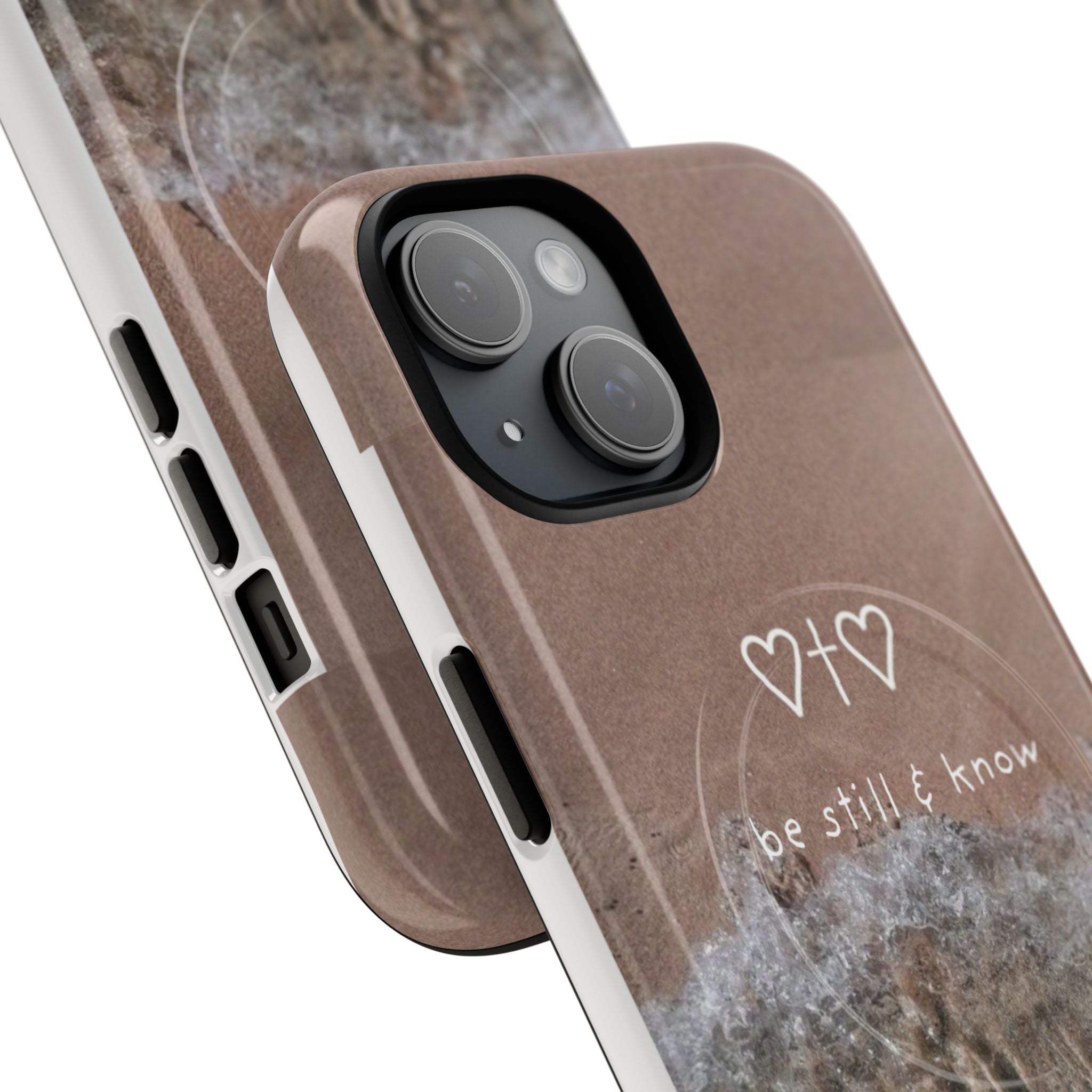 Neutral Coastal Phone Case | “Be Still & Know” Christian Magnetic iPhone Case