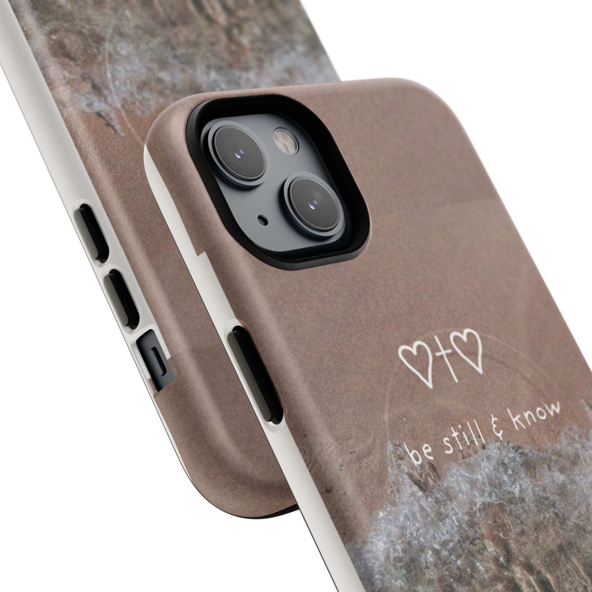 Neutral Coastal Phone Case | “Be Still & Know” Christian Magnetic iPhone Case