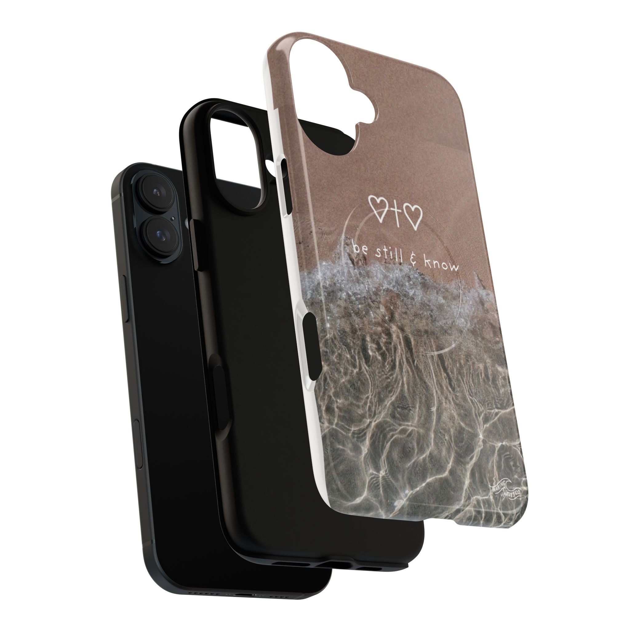 Neutral Coastal Phone Case | “Be Still & Know” Christian Magnetic iPhone Case