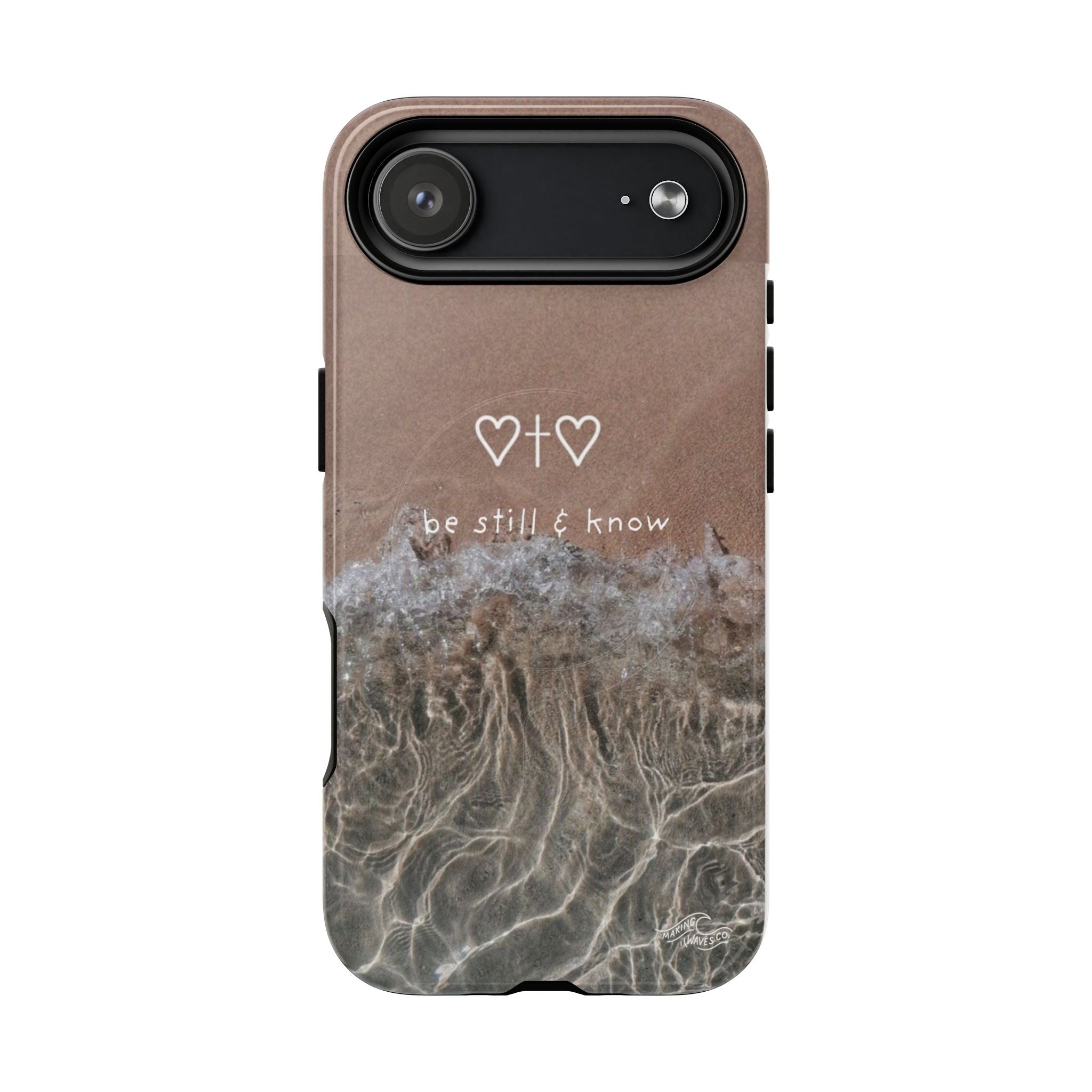 Neutral Coastal Phone Case | “Be Still & Know” Christian Magnetic iPhone Case