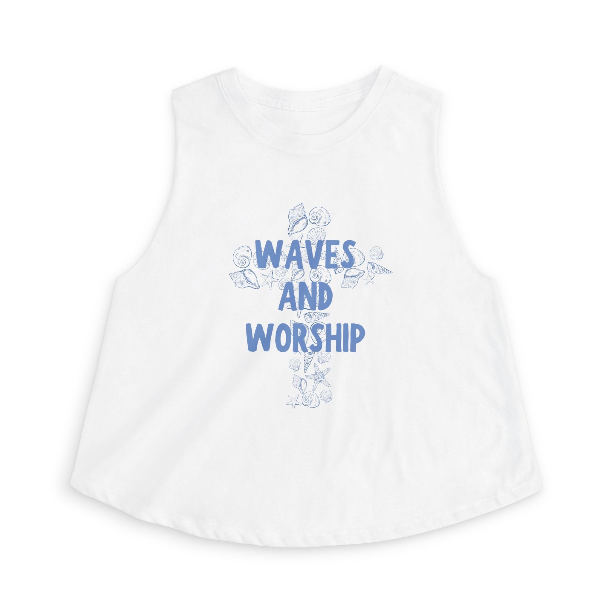 Waves and Worship  - Coastal Soft Crop Tank