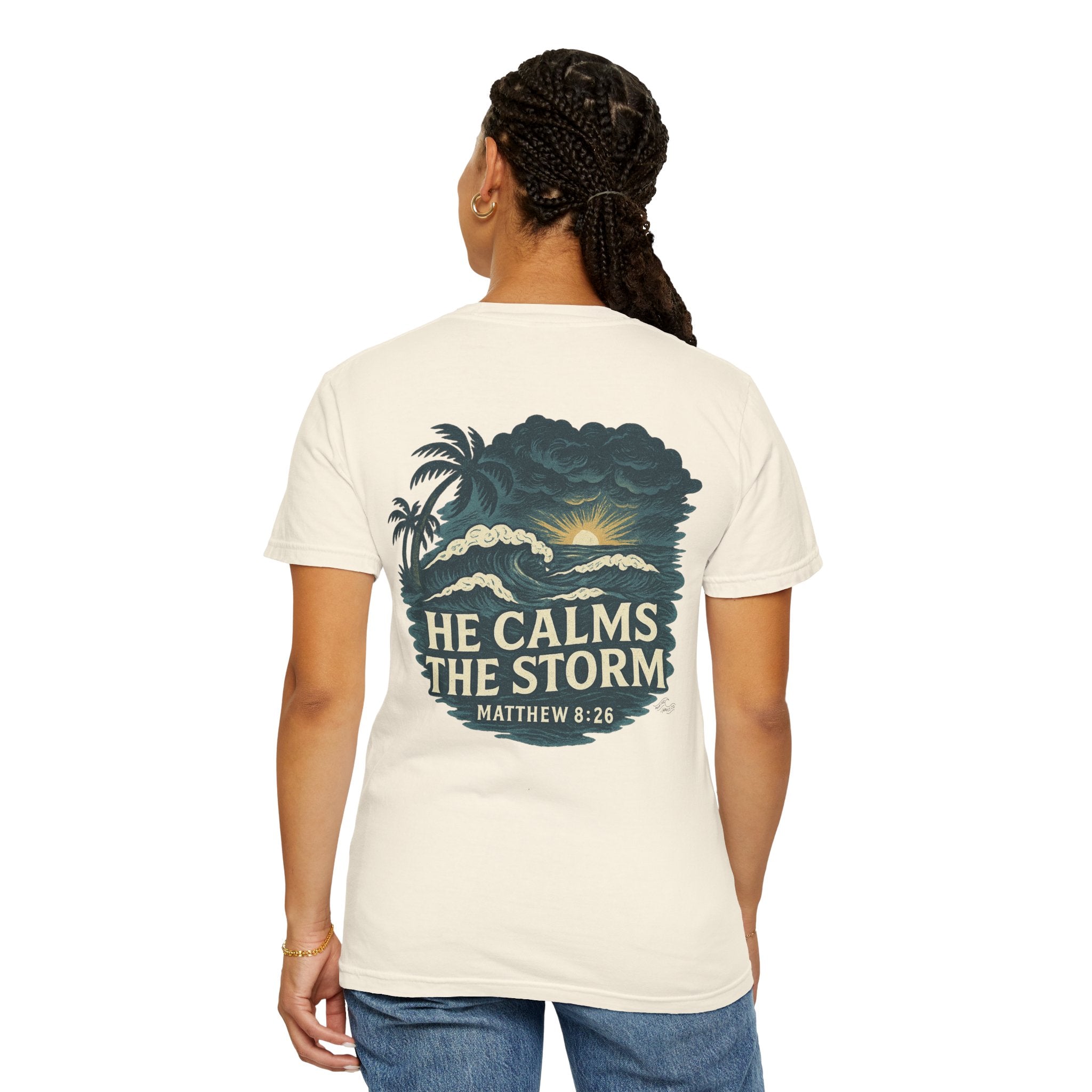 He Calms the Storm Unisex Oversized Tee