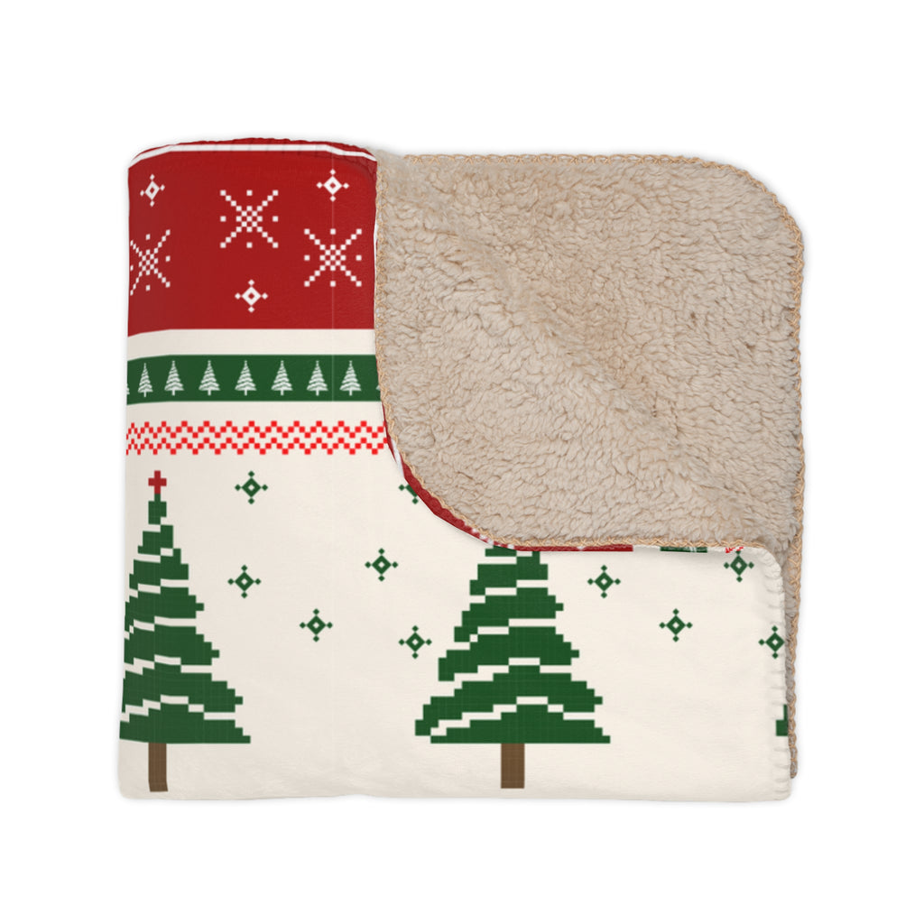Cozy Tan Holiday Throw Sherpa Blanket