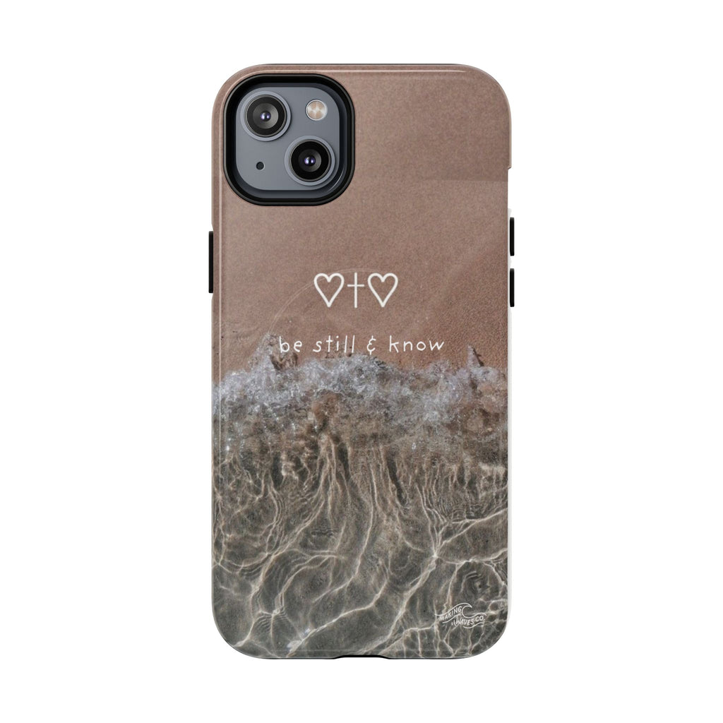 Neutral Coastal Phone Case | “Be Still & Know” Christian Magnetic iPhone Case