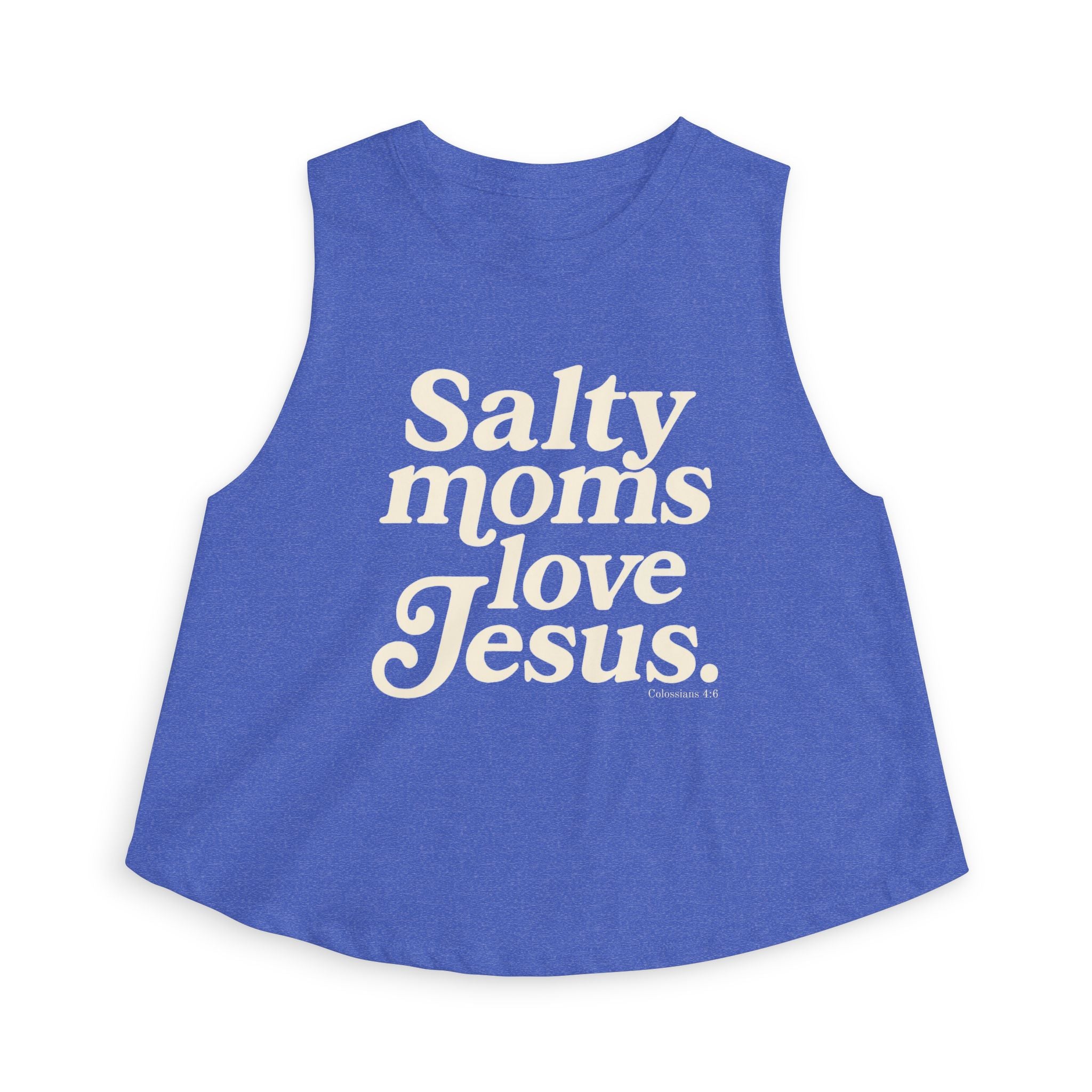 Salty Moms Love Jesus  - Coastal Soft Crop Tank