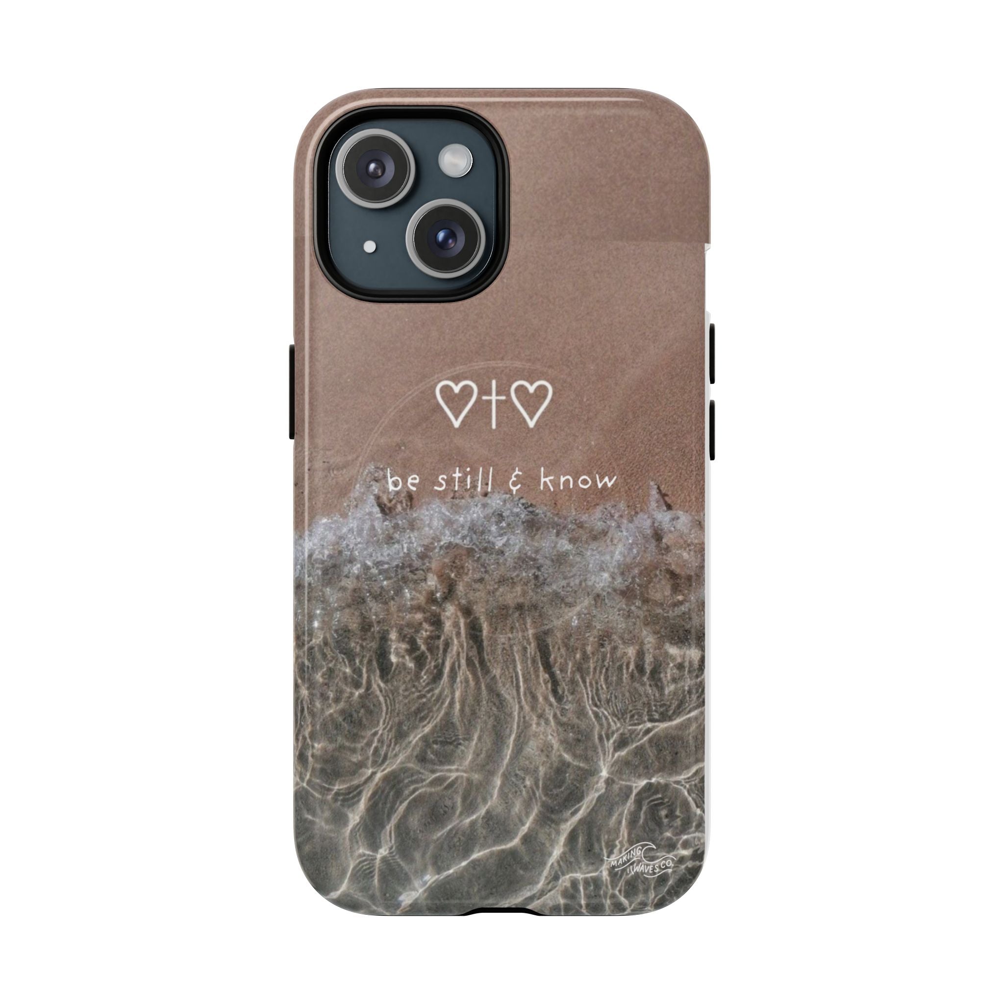Neutral Coastal Phone Case | “Be Still & Know” Christian Magnetic iPhone Case