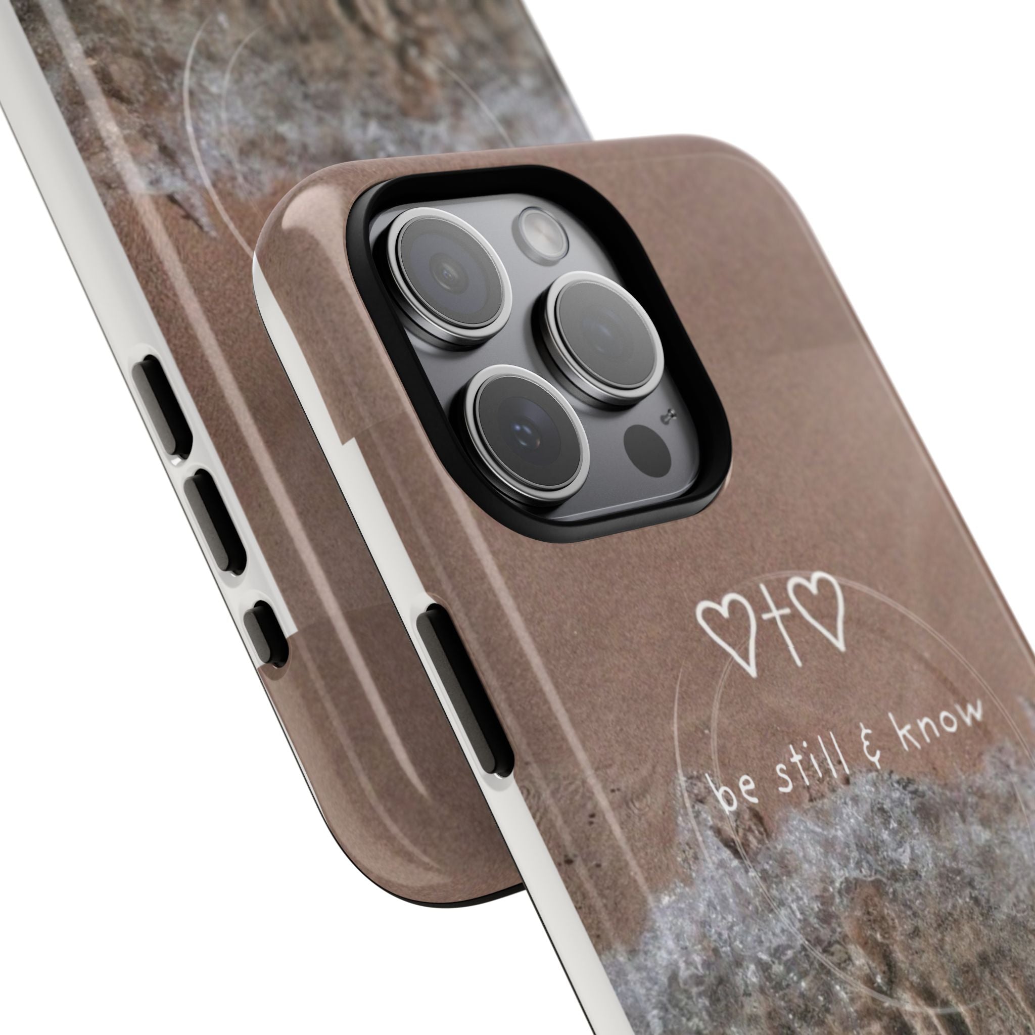 Neutral Coastal Phone Case | “Be Still & Know” Christian Magnetic iPhone Case