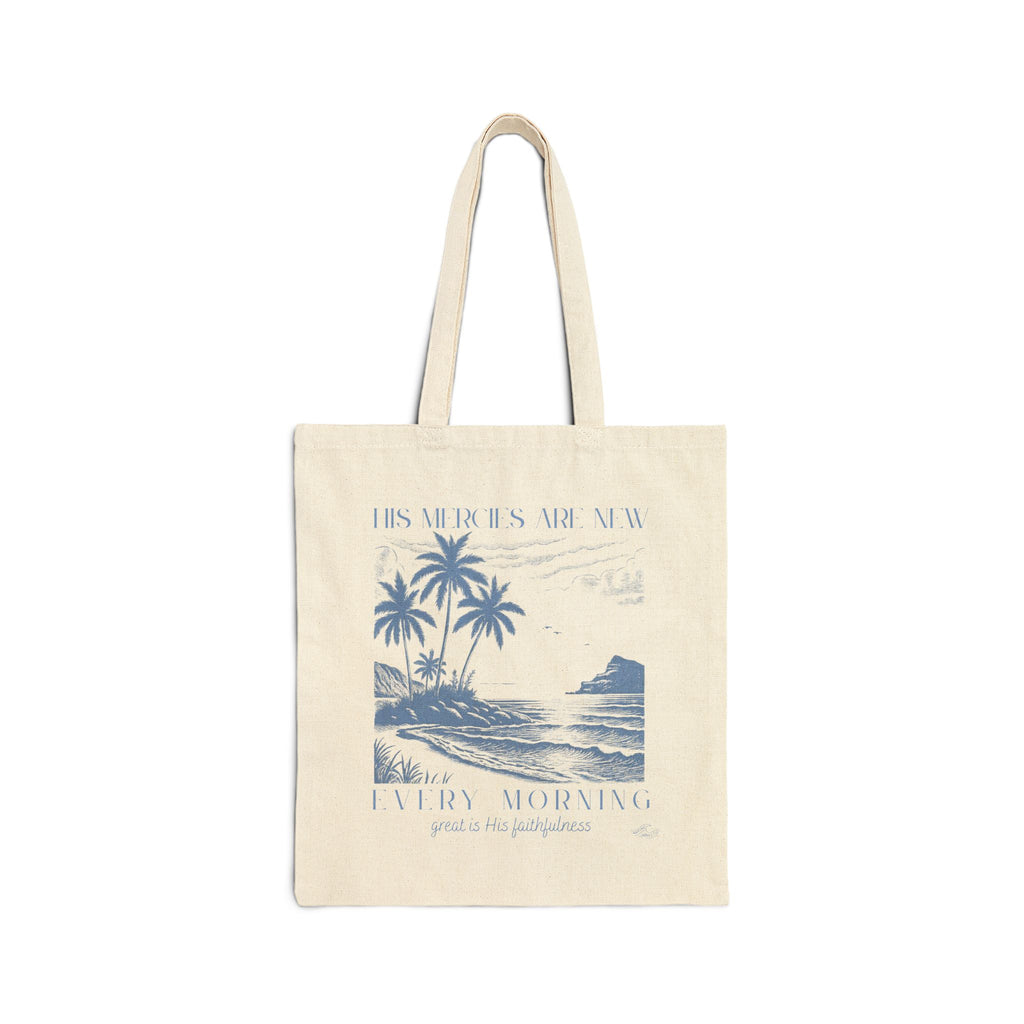 His Miracles Are New Every Morning Coastal Christian Tote Bag