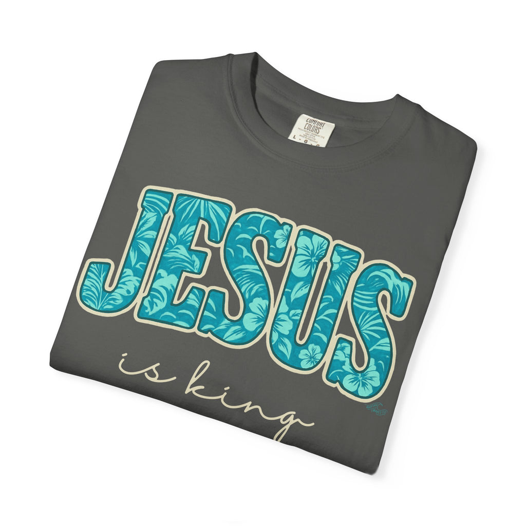 JESUS is King tropical pattern - Coastal Heritage Tee