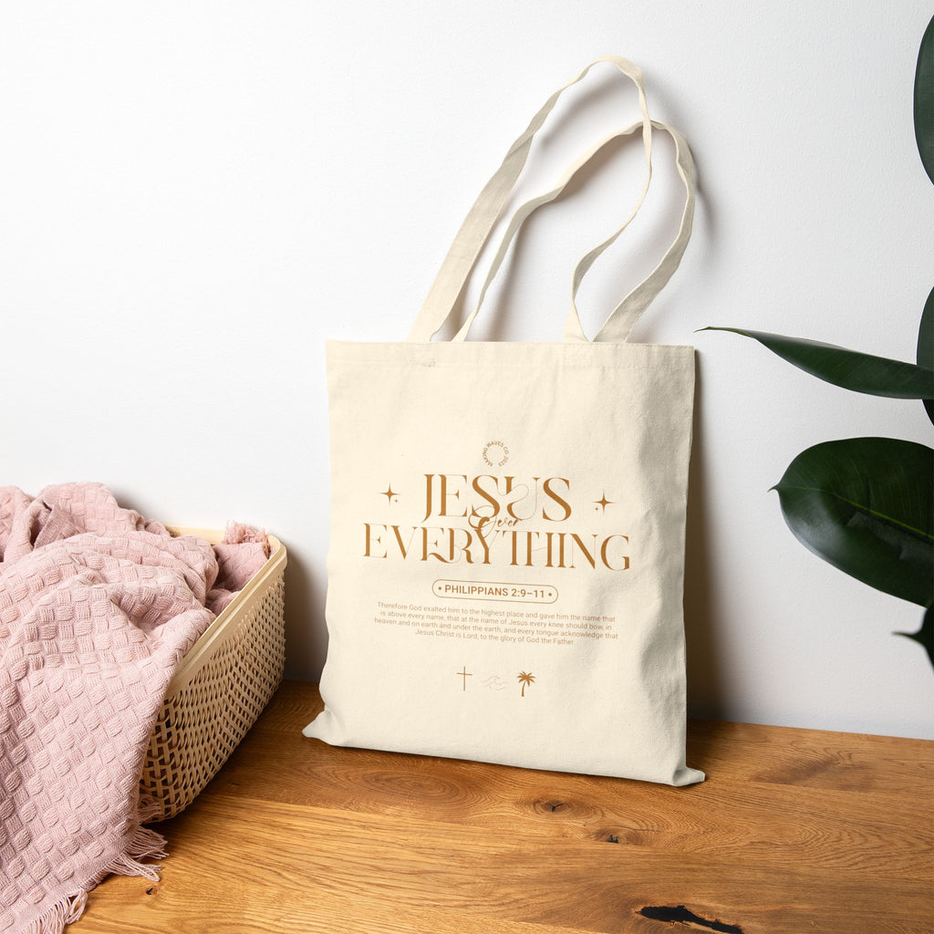 Jesus Over Everything Coastal Christian Tote Bag