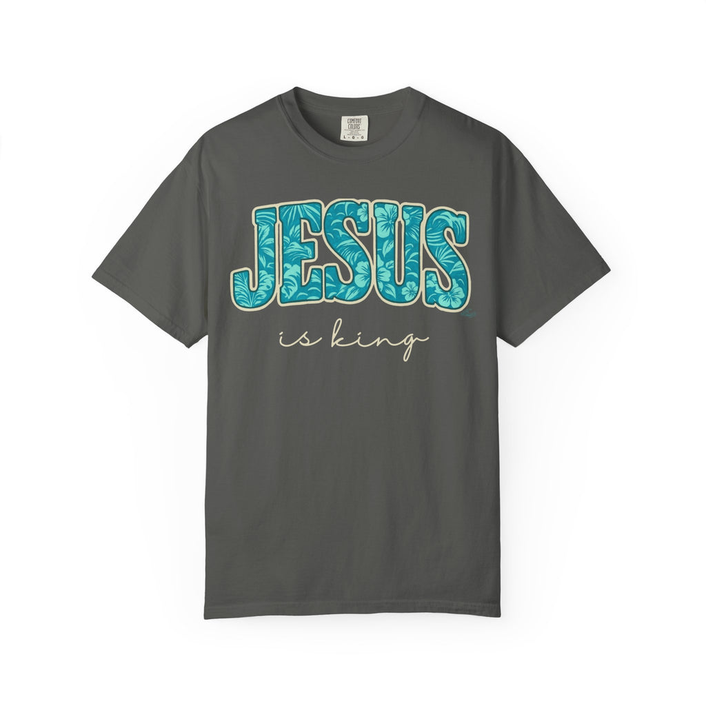 JESUS is King tropical pattern - Coastal Heritage Tee