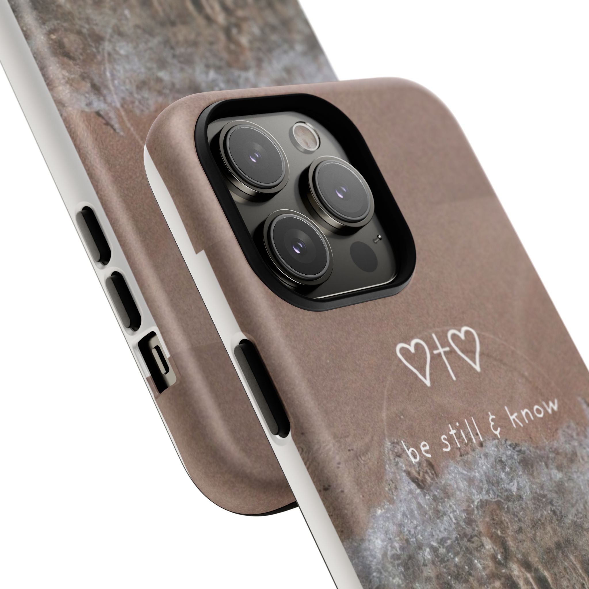 Neutral Coastal Phone Case | “Be Still & Know” Christian Magnetic iPhone Case