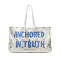 Anchored In Truth Oversized Weekender Tote | Coastal Christian Travel Bag