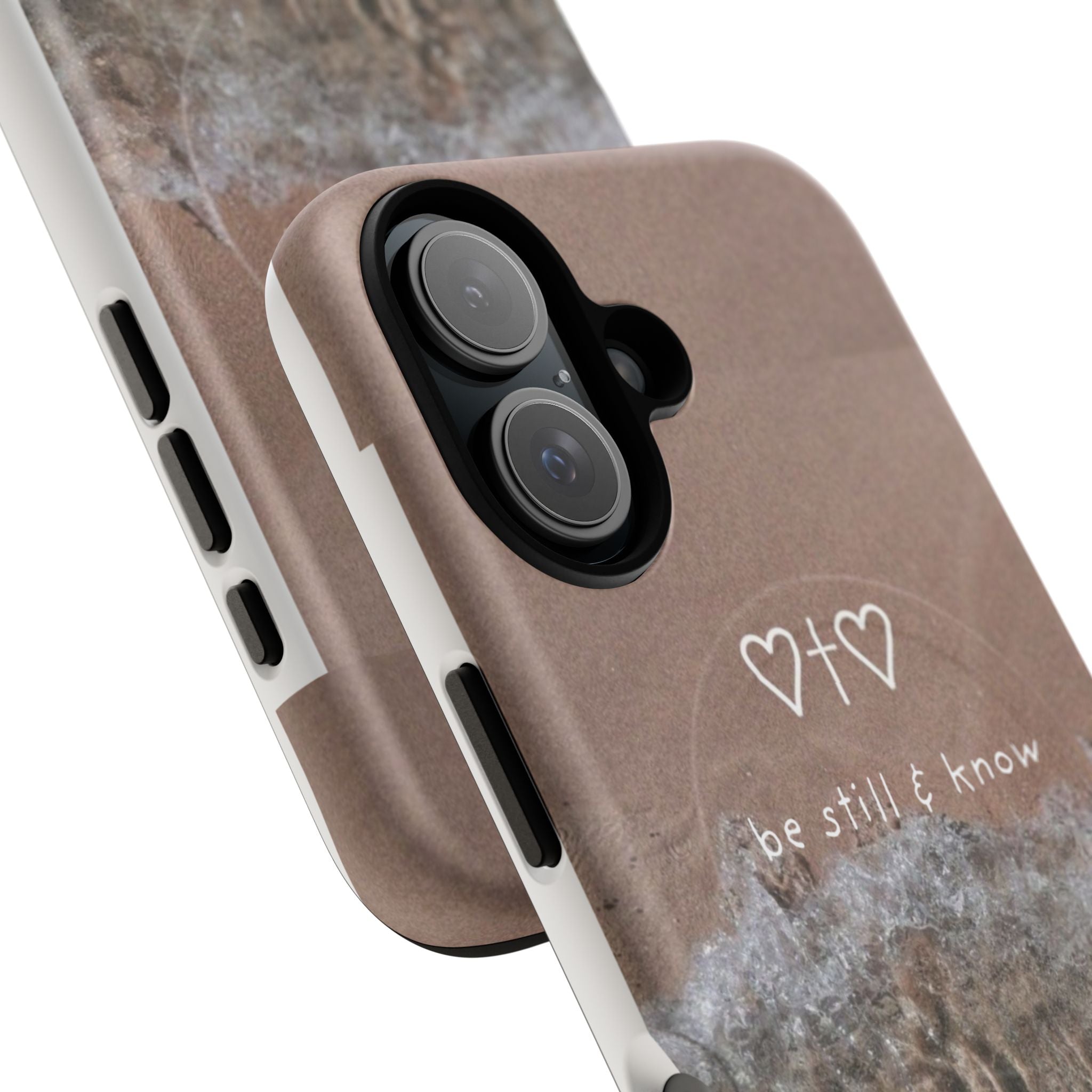 Neutral Coastal Phone Case | “Be Still & Know” Christian Magnetic iPhone Case