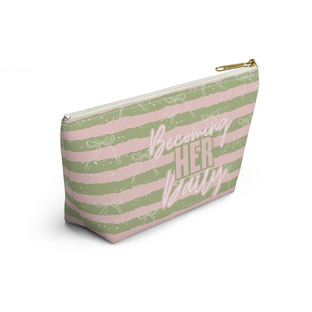 Becoming Her Daily | Faith-Based Makeup Bag | Christian Accessory Pouch