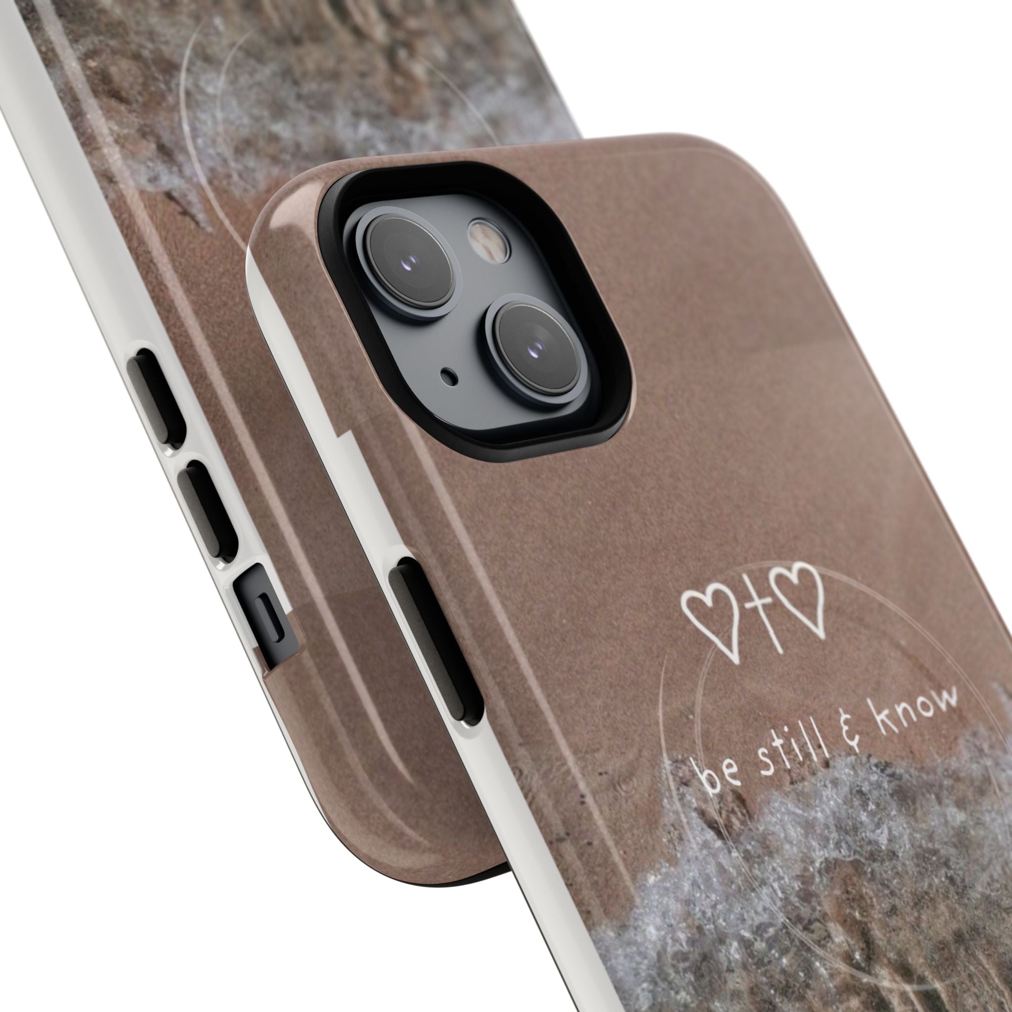 Neutral Coastal Phone Case | “Be Still & Know” Christian Magnetic iPhone Case