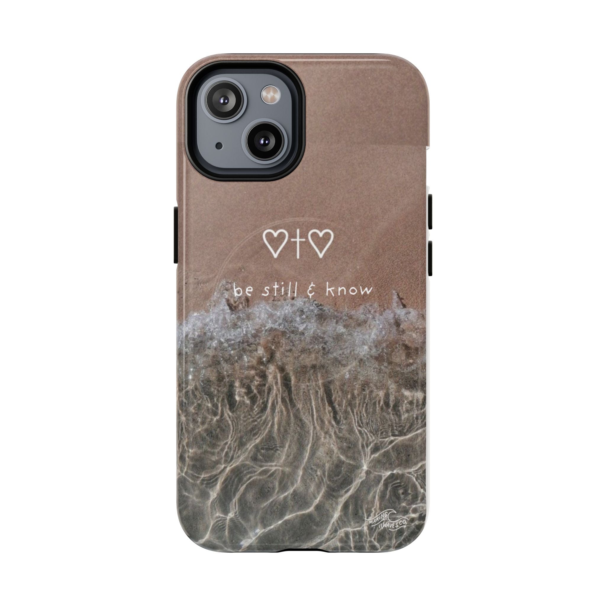 Neutral Coastal Phone Case | “Be Still & Know” Christian Magnetic iPhone Case