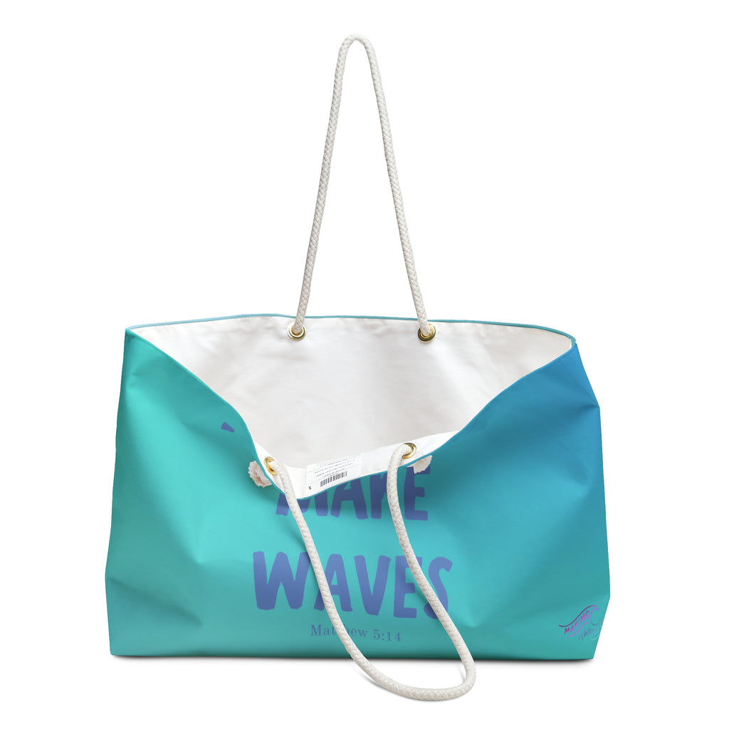Made to Make Waves Oversized Weekender Tote | Coastal Christian Travel Bag