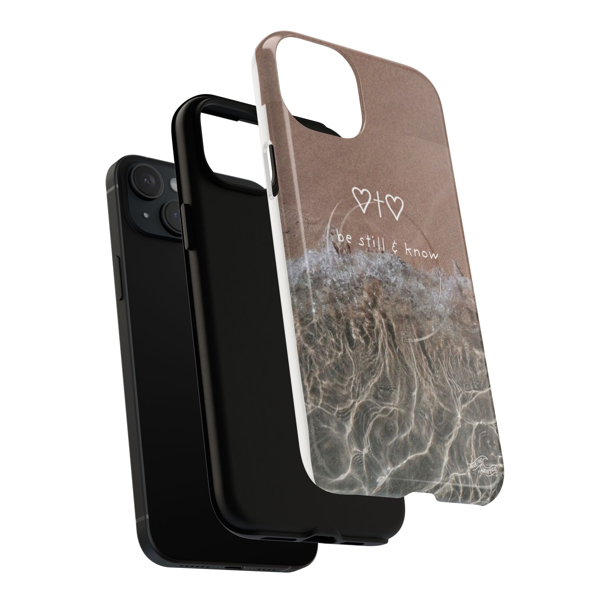 Neutral Coastal Phone Case | “Be Still & Know” Christian Magnetic iPhone Case