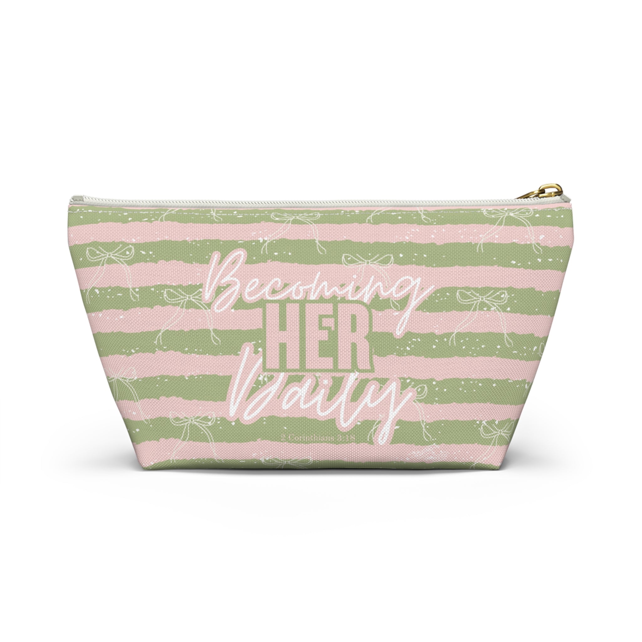 Becoming Her Daily | Faith-Based Makeup Bag | Christian Accessory Pouch