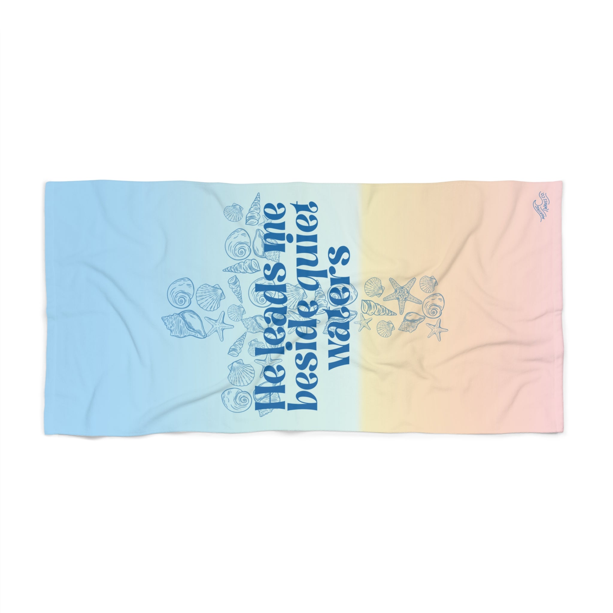 Spirit Lead Me Beside Quiet Waters  — Coastal Christian Beach Towel