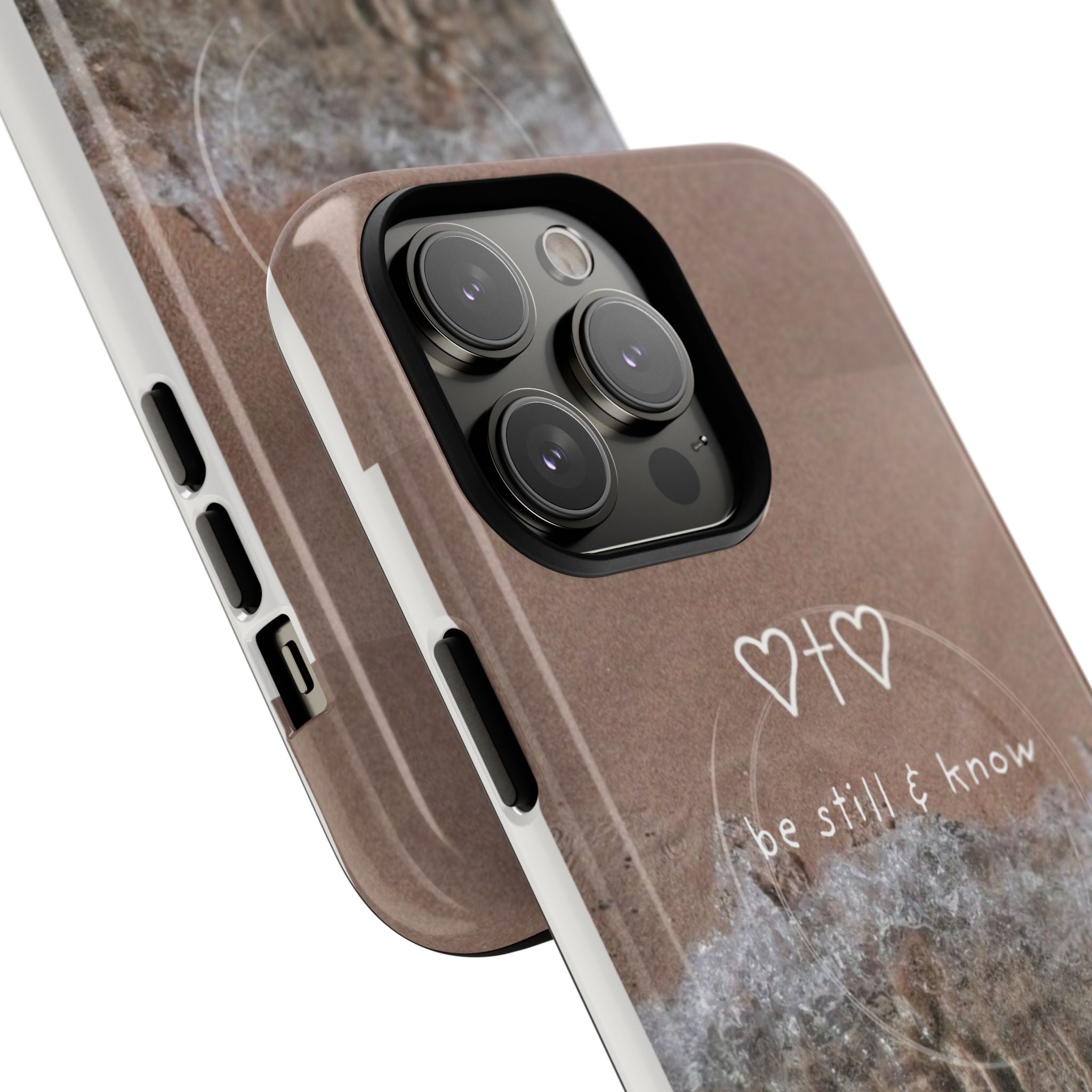 Neutral Coastal Phone Case | “Be Still & Know” Christian Magnetic iPhone Case
