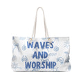 Waves & Worship Oversized Weekender Tote | Coastal Christian Travel Bag