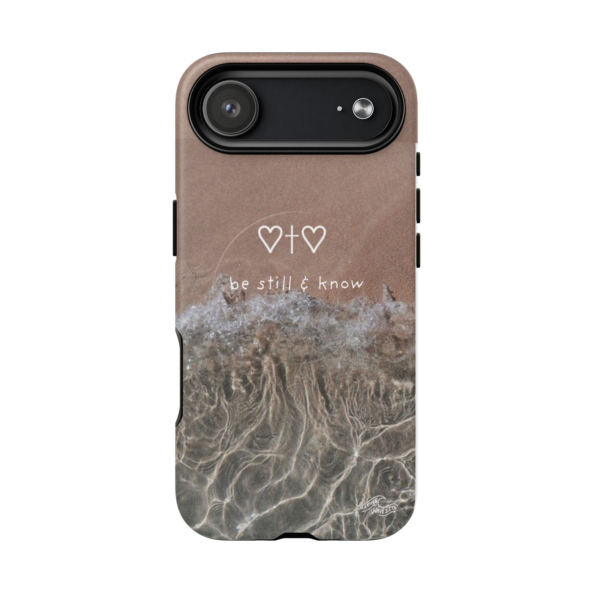 Neutral Coastal Phone Case | “Be Still & Know” Christian Magnetic iPhone Case