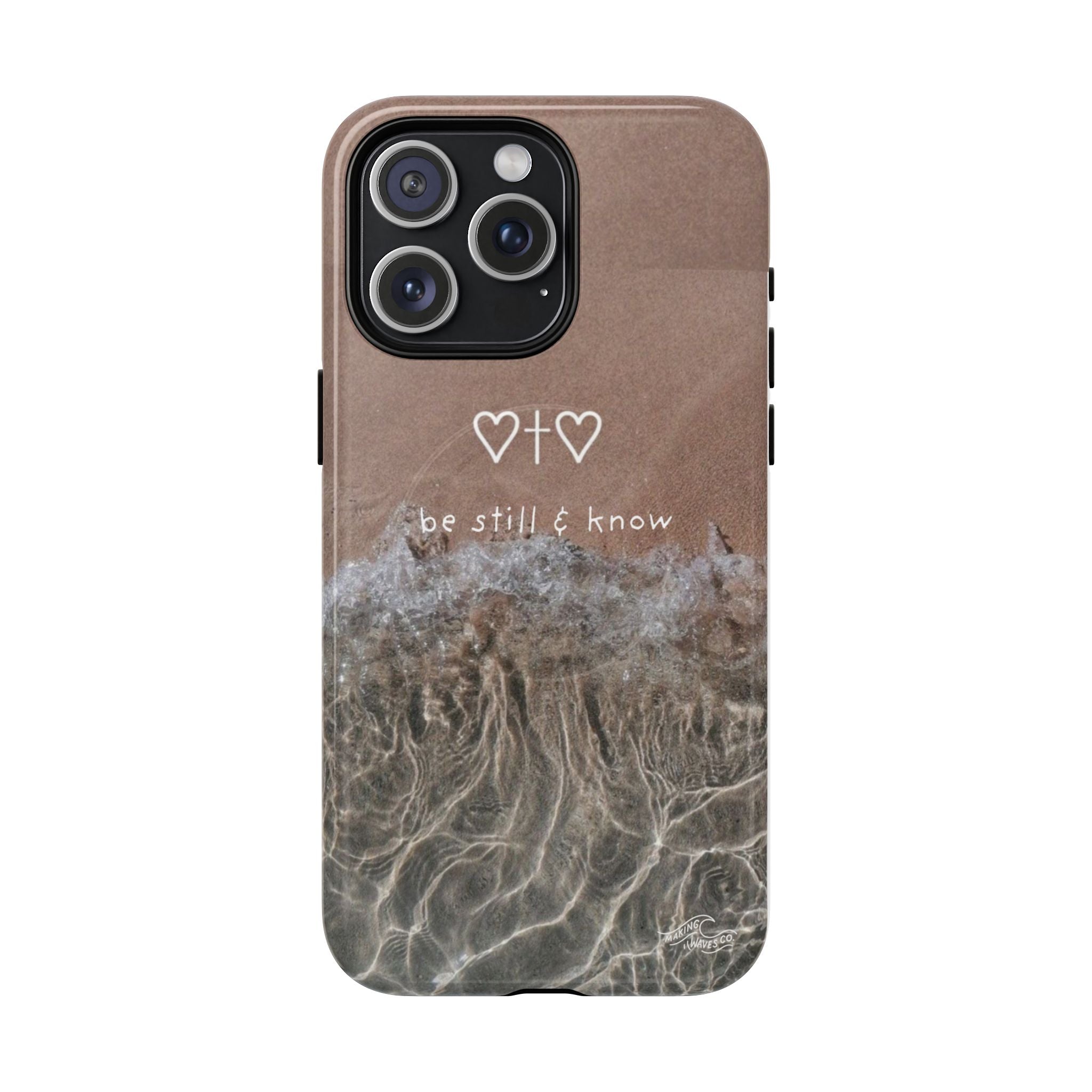 Neutral Coastal Phone Case | “Be Still & Know” Christian Magnetic iPhone Case