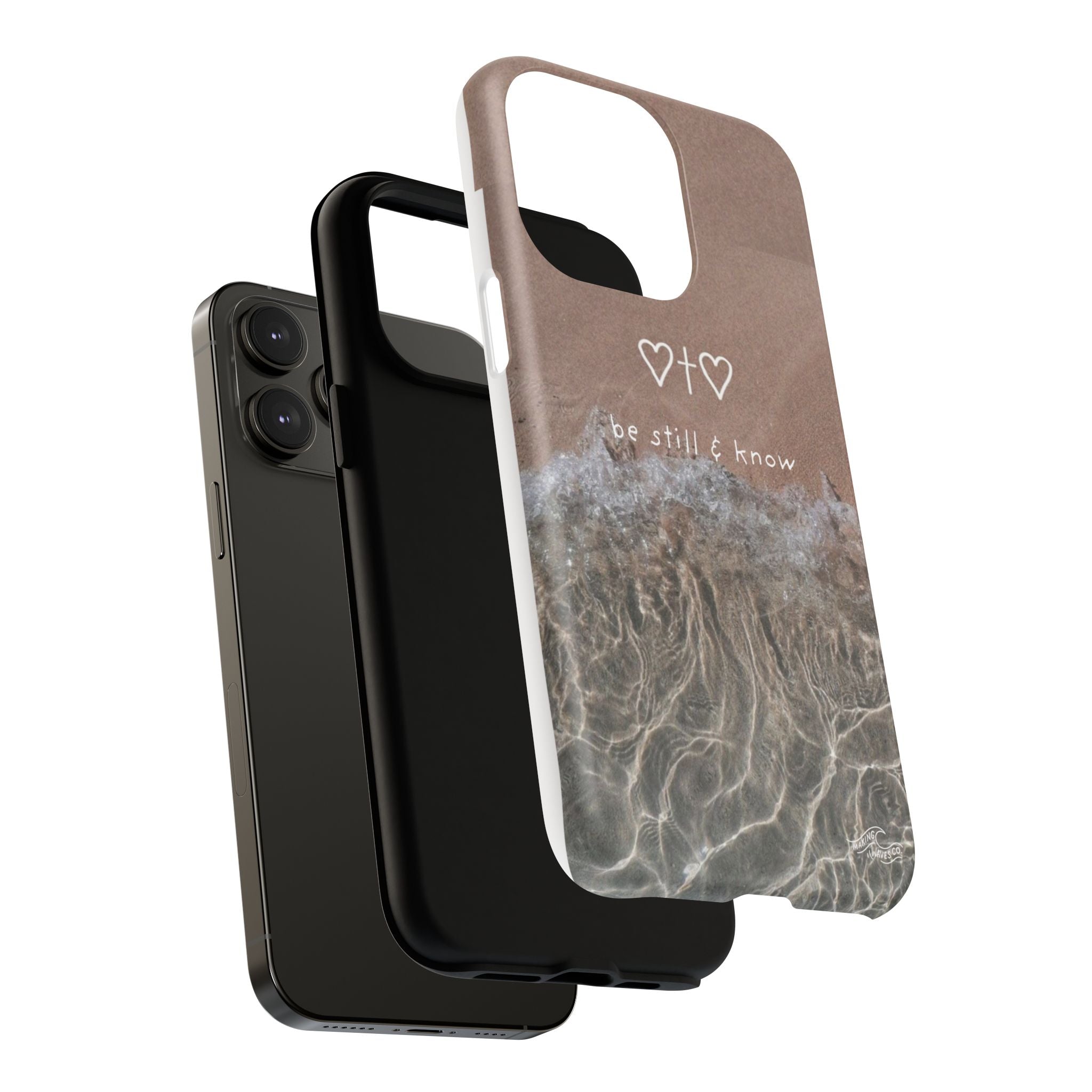 Neutral Coastal Phone Case | “Be Still & Know” Christian Magnetic iPhone Case