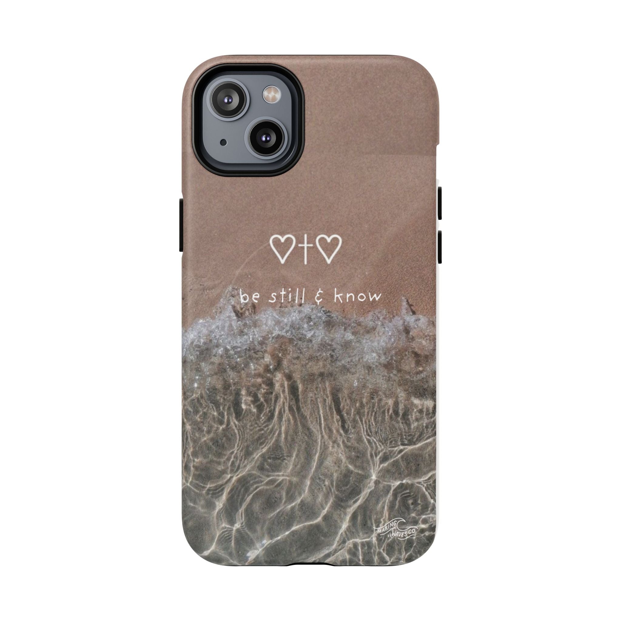 Neutral Coastal Phone Case | “Be Still & Know” Christian Magnetic iPhone Case