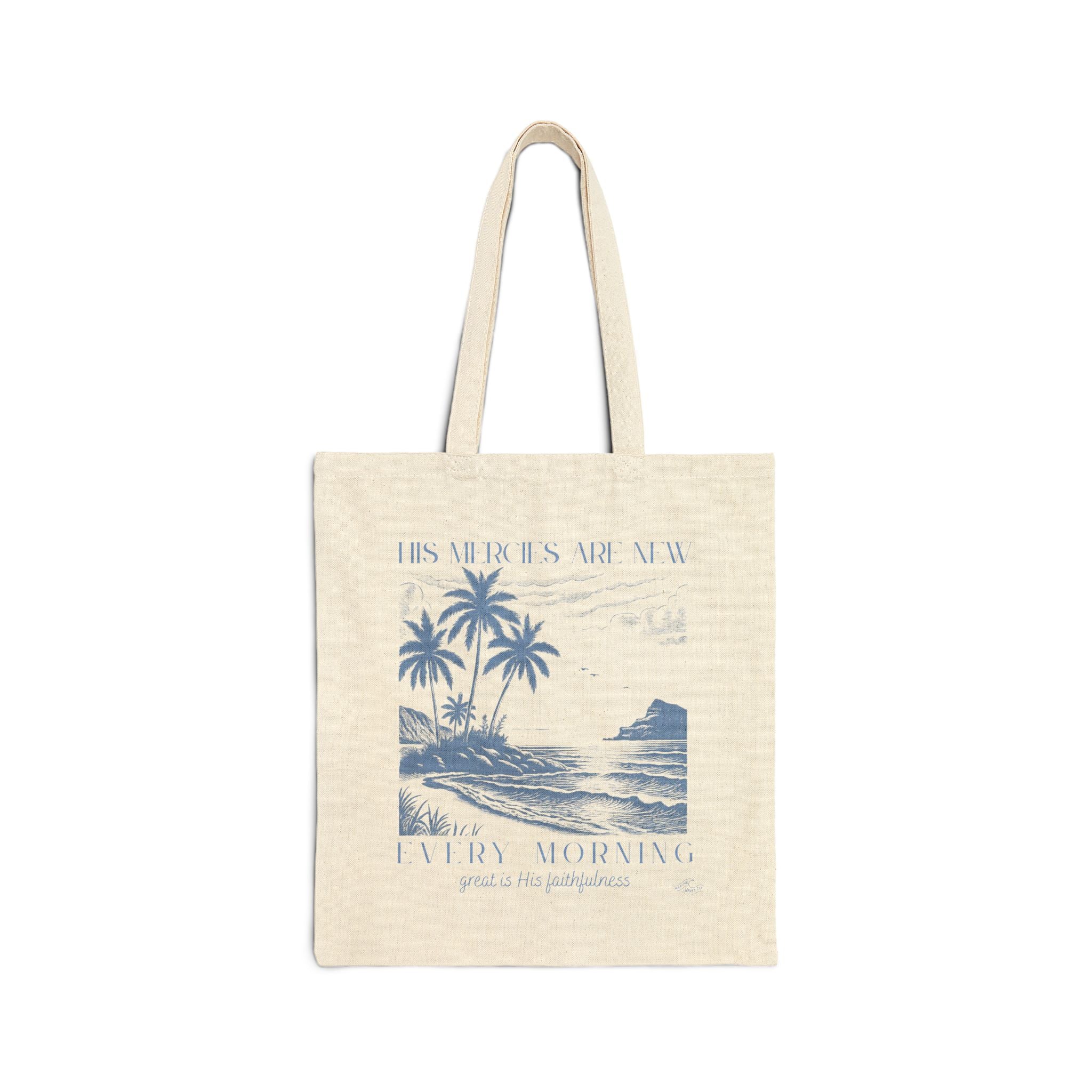 His Miracles Are New Every Morning Coastal Christian Tote Bag