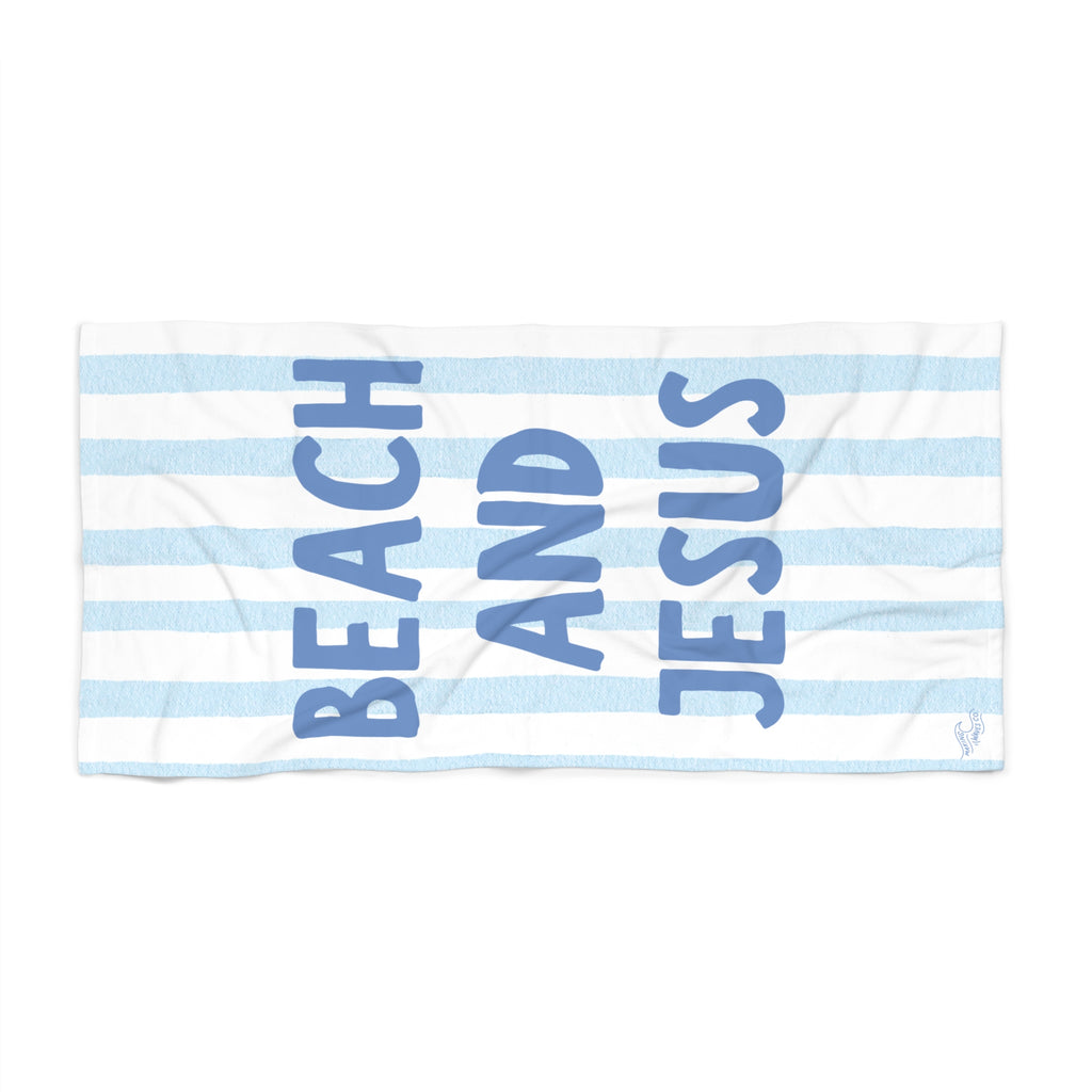 Christian Beach Towel — Coastal Faith 'Beach and Jesus' Design