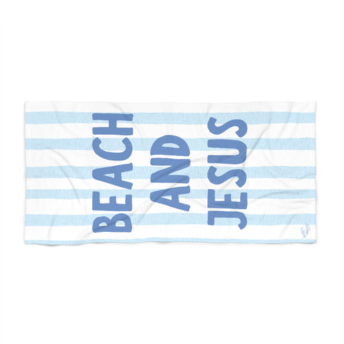 Christian Beach Towel — Coastal Faith 'Beach and Jesus' Design