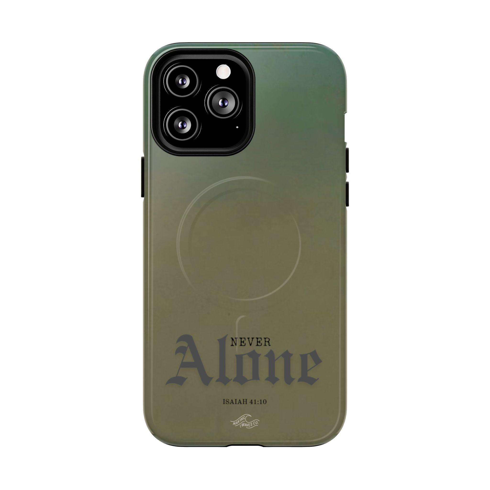 Never Alone Coastal Christian MagSafe iPhone Case