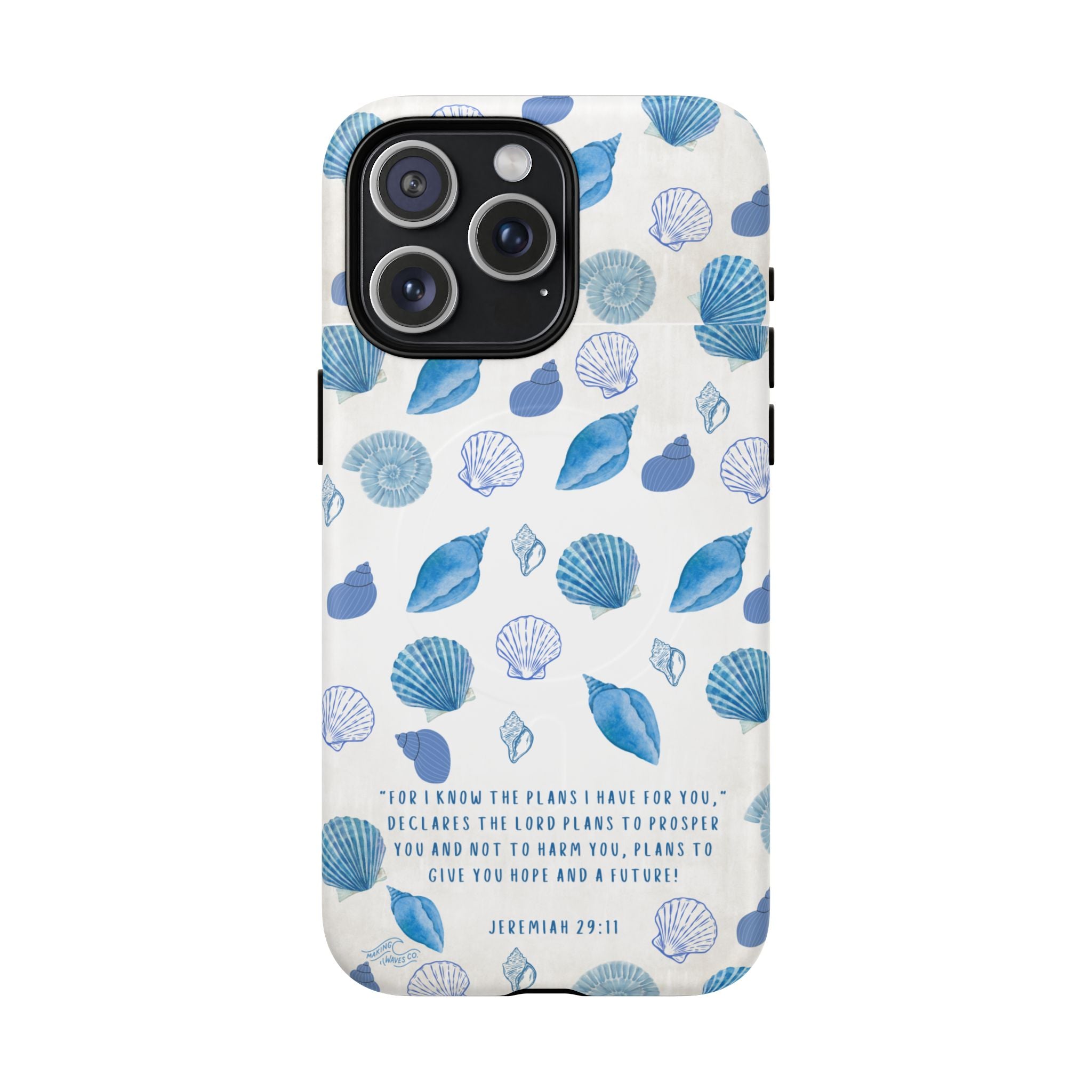Seashell Coastal Phone Case | Christian iPhone Case— Jeremiah 29:11 Inspirational Magnetic Case