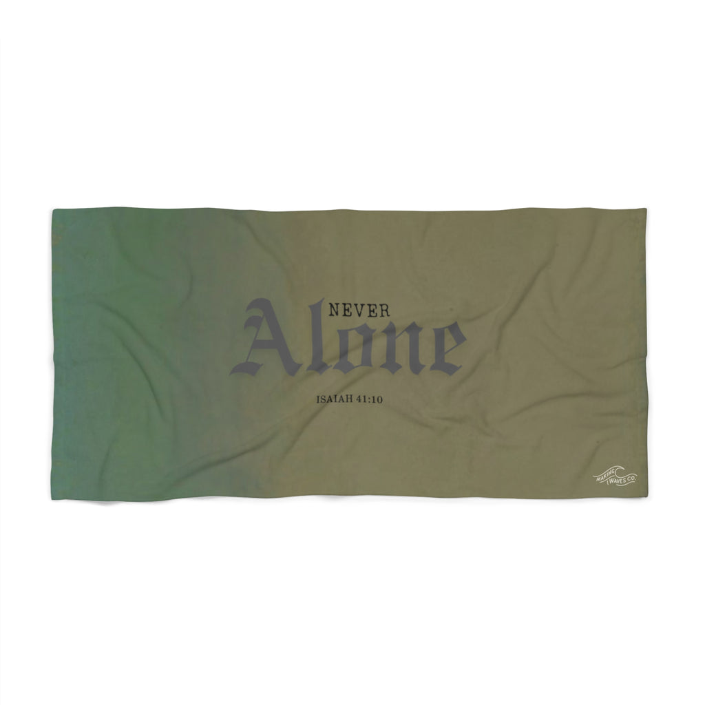 Never Alone Beach Towel — Christian Faith Coastal Towel