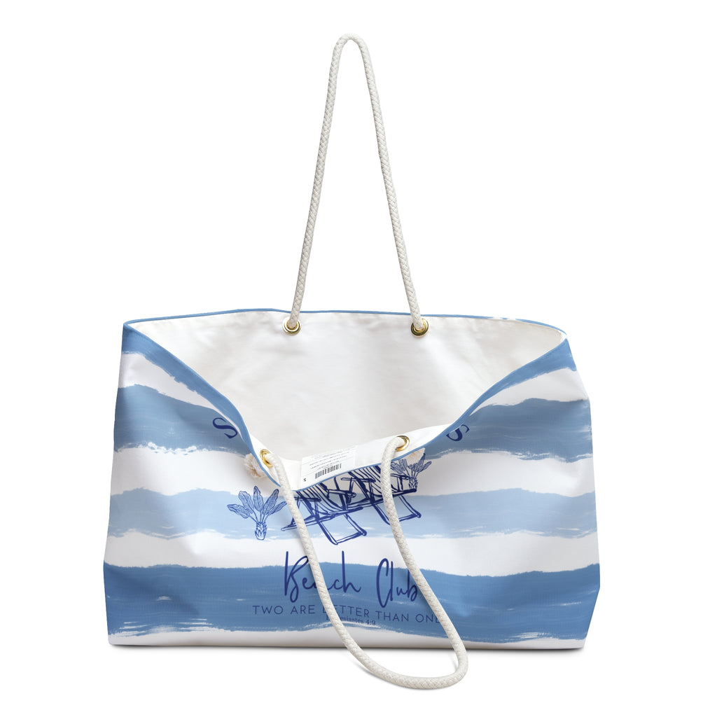 Salty Moms Beach Club Oversized Bag – Striped Coastal Tote for Mom Getaways